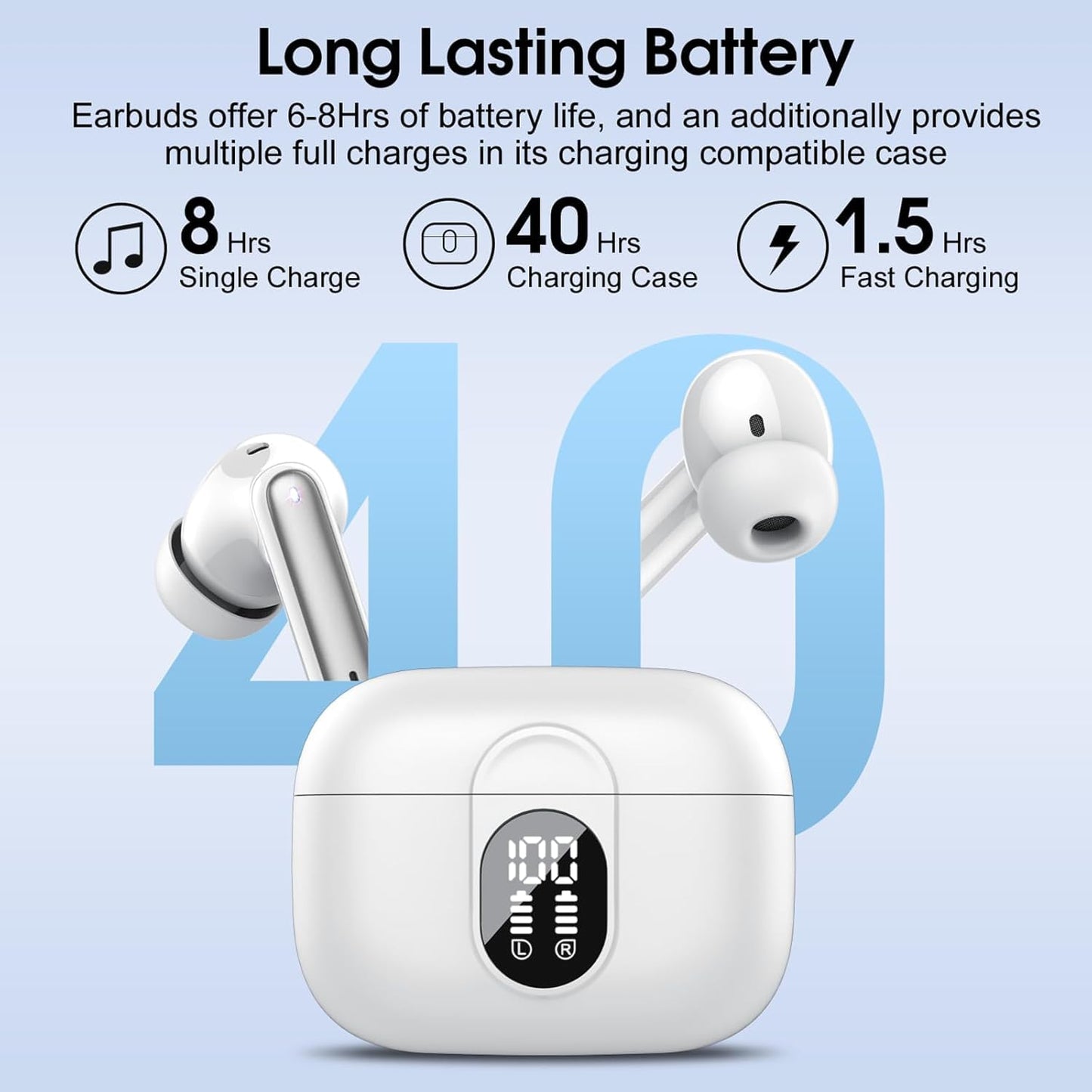 Csasan Ai Translation Earbuds Real Time,3-in-1 Buletooth 5.3 Translator Earbuds with 6 Translation Modes/164 Languages,No Subscription Required Translatior Headphones, White