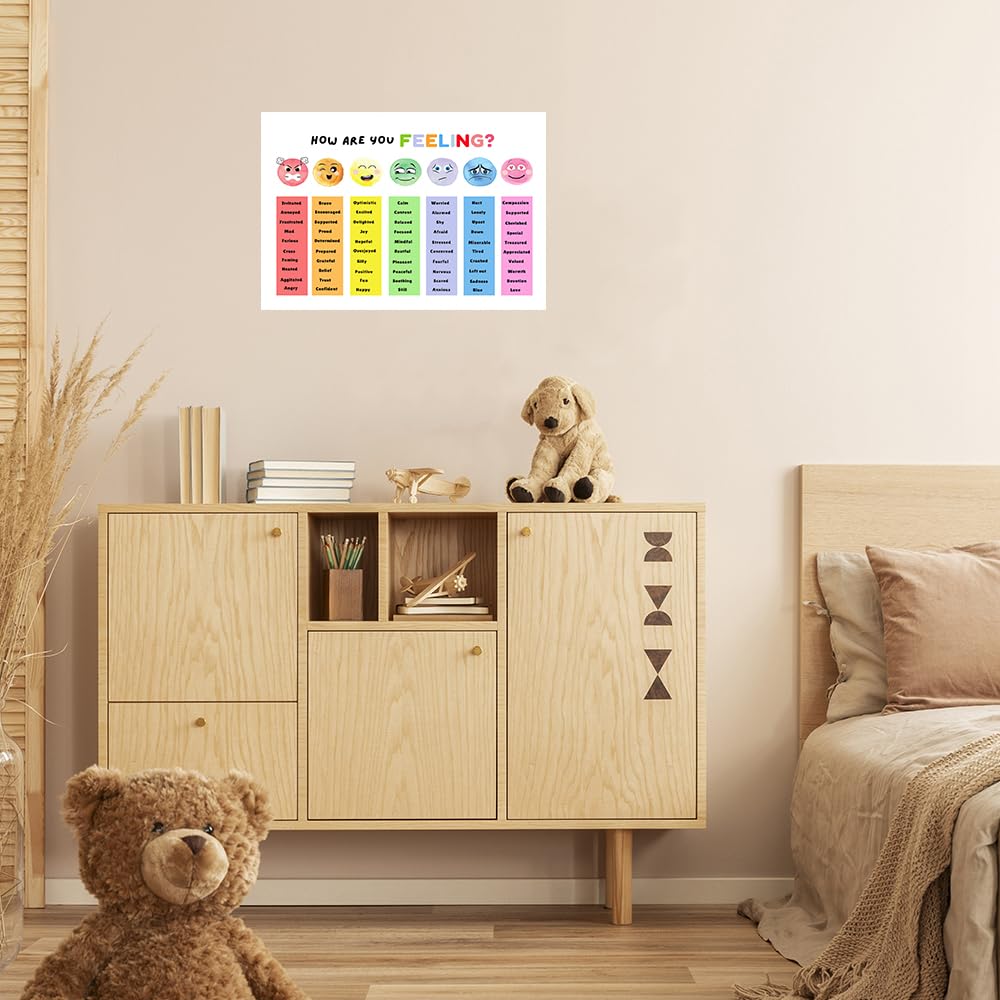 uoyien Feelings Chart For kids Mental Health Posters Help Students Understand Emotions Poster Calm Corner Special Education Classroom Decorations Preschool Classroom Supplies Unframed 16x24in