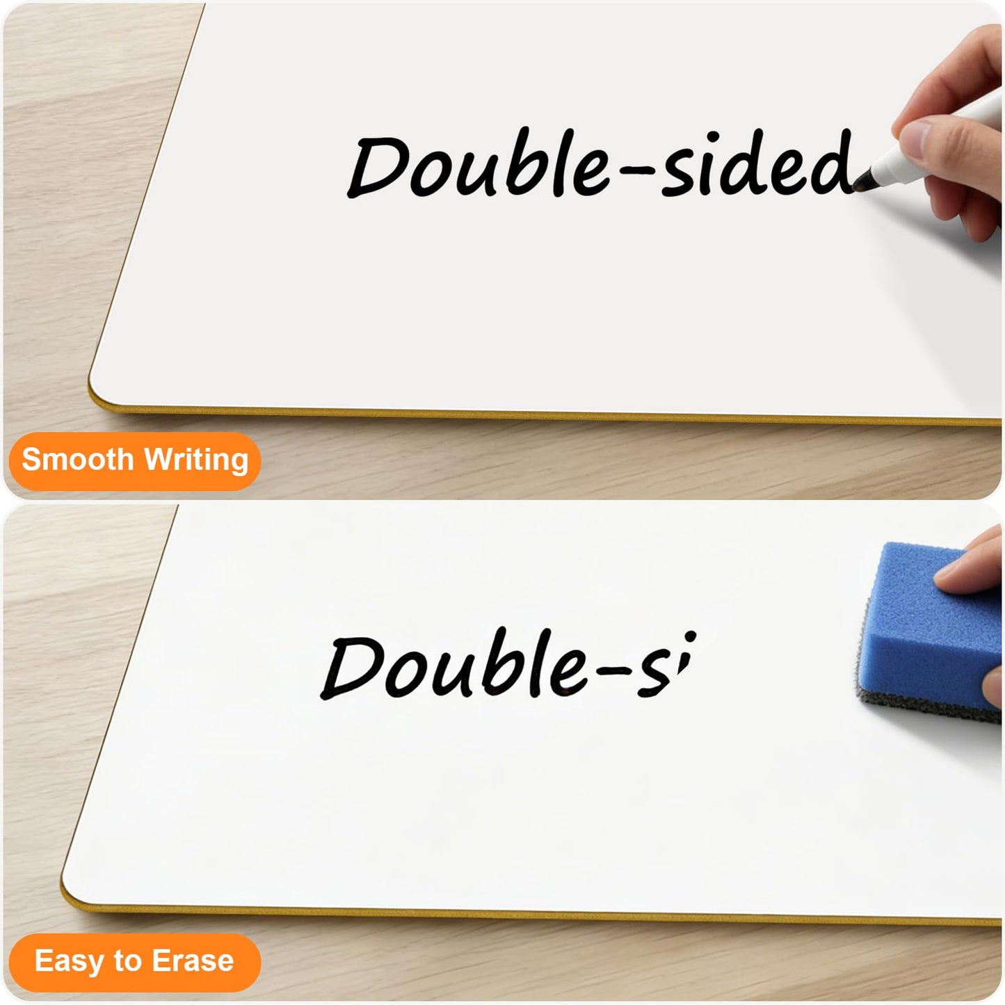 Portable Small White Board 5"x8" for Students, Personal Whiteboard Mini Lightweight Double Sided, Dry Erase Board for Kids Classroom, Individual Lapboards for Teaching with Erasers and Markers (2Pack)