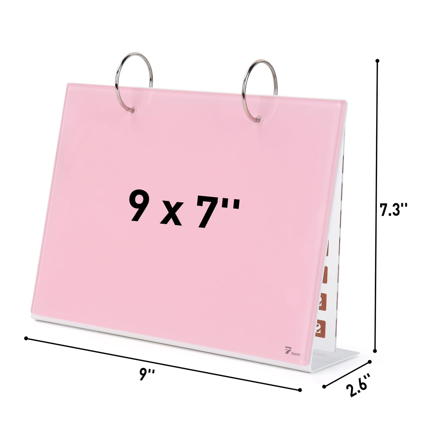 Desktop Glass Dry Erase & Acrylic Aesthetic Desk Calendar Weekly to-do List Combo, Small Magnetic Standing Whiteboard, Desk Flip Easel Calendar with Accessories for Home Office Supply, Pink, 9 x 7''