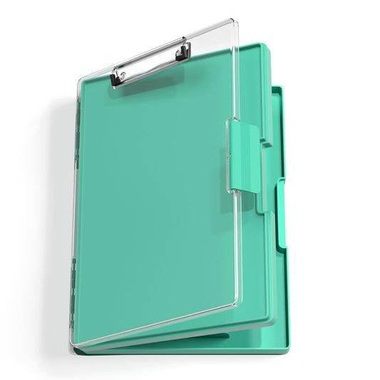 Hongri Clipboard with Storage, Green 8.5 x 11 Folder Nursing Side Opening, Heavy Duty with Dual Compartment, Smooth Writing for Teachers, Classroom, Size 13.3 x 9.4 x 1.5 in, Office & School Supplies