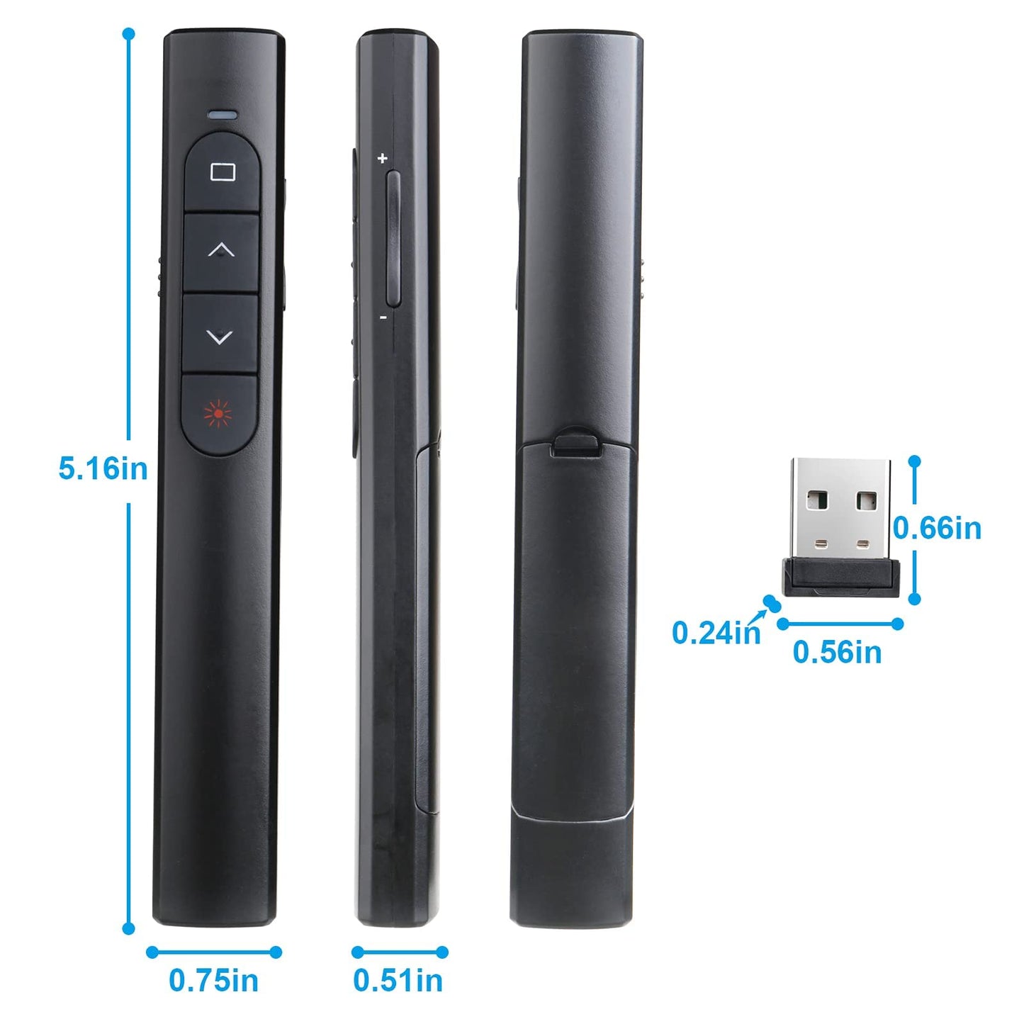 （4 Units） Wireless Presenter Remote, Presentation Clicker with Hyperlink & Volume Remote Control PowerPoint Office Presentation Clicker for Keynote/PPT/Mac/PC/Laptop