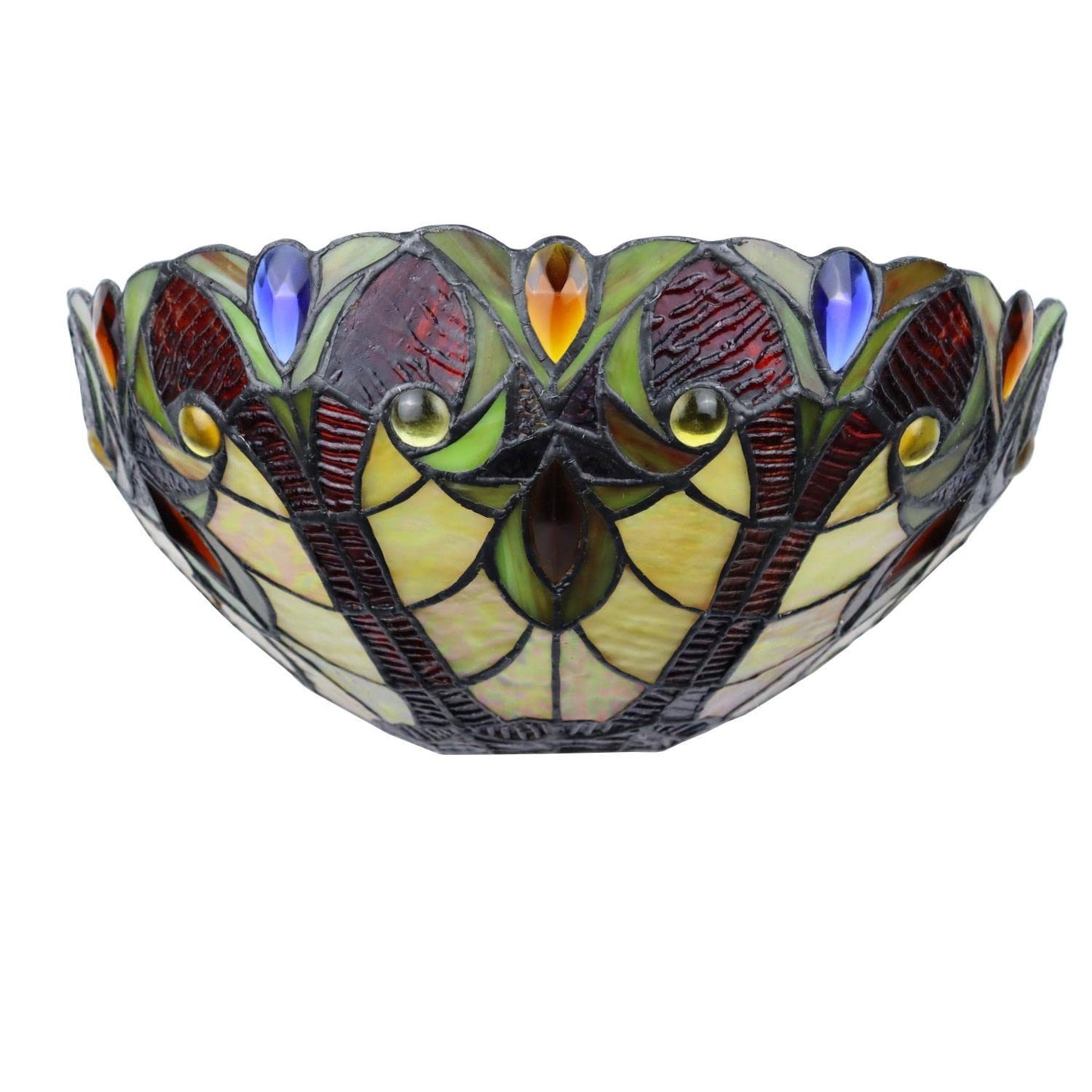 Chloe Lighting Adia Victorian Wall Sconce, 1 Light, Dark Bronze, 12in Wide, Multicolor Glass, Model CH38632AV12-WS1