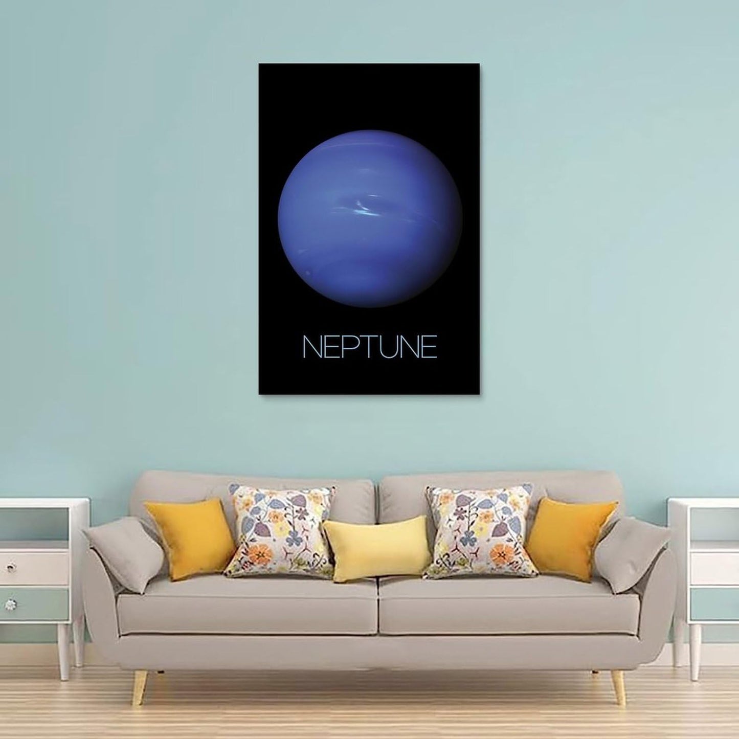 XIAOLOUTINYU Solar System Canvas Wall Art - Neptune Planet Space Poster for Kids Room Bedroom Classroom, STEM Educational Astronomy Decor, Science Gift for Boys Girls Teens, 16x24 Inch Unframed