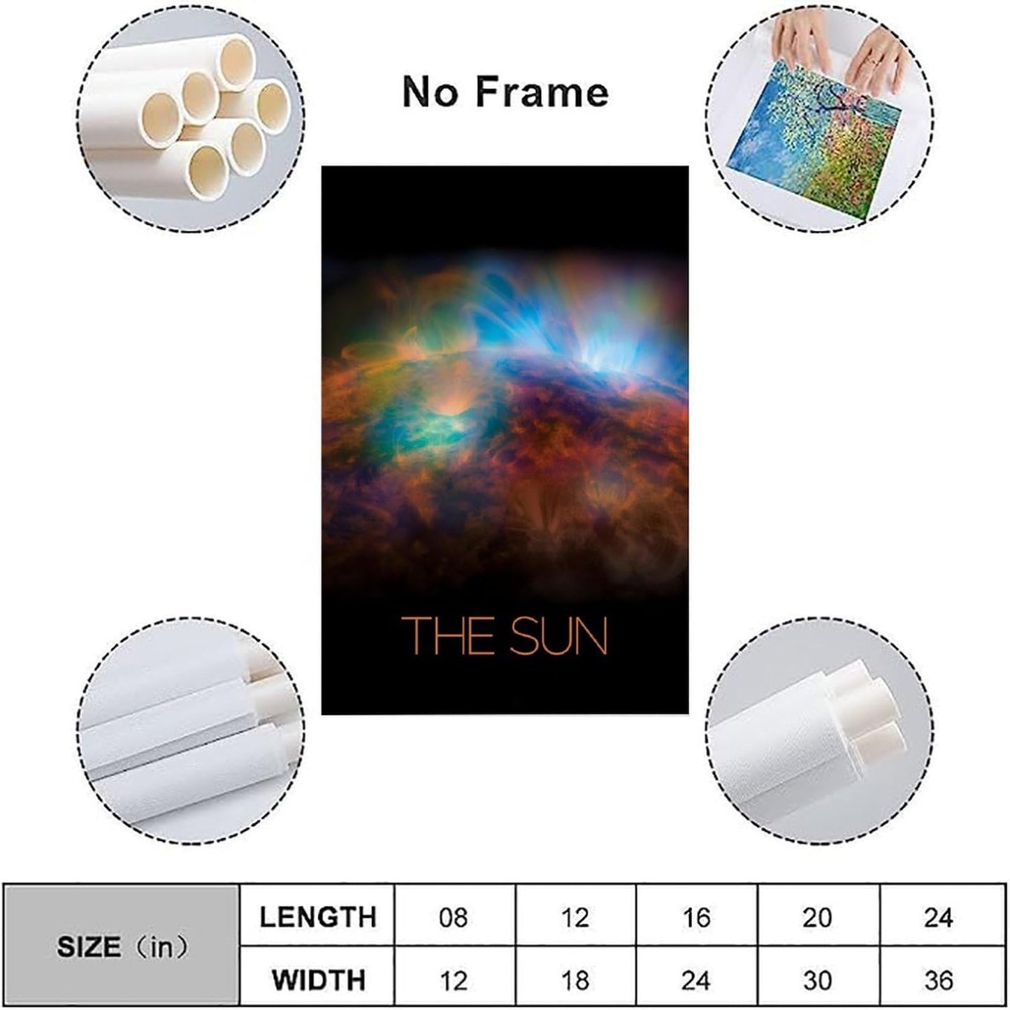 Solar System Canvas Wall Art 16x24 Inch Unframed – Astronomy Poster Print of Our Star, Science Decor for Classroom, Home Office,Gift for Students, Teachers & Space Lovers
