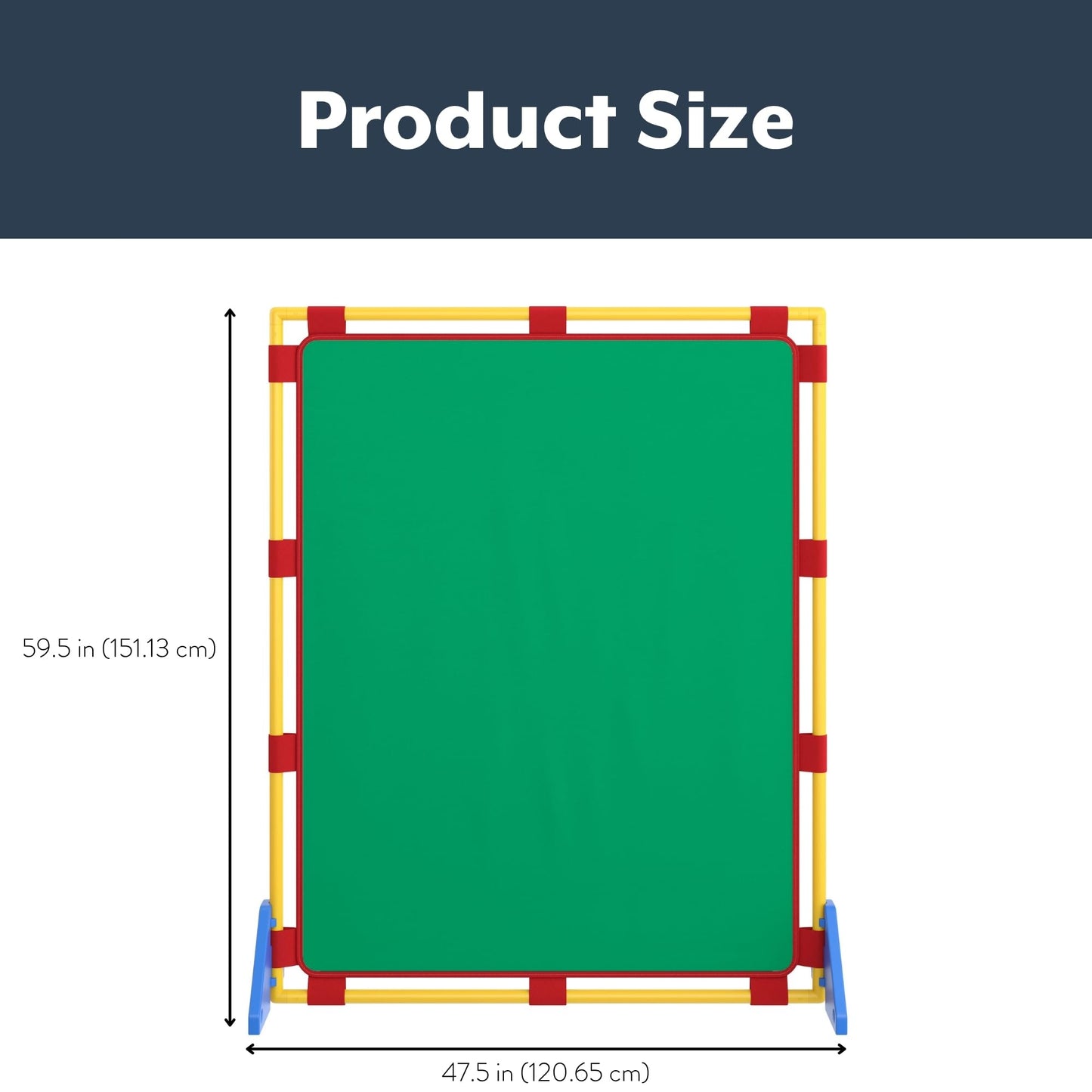Children's Factory Big Screen PlayPanel, Kids Room Divider, Classroom Privacy Screen, Cantilever Feet Included, Green