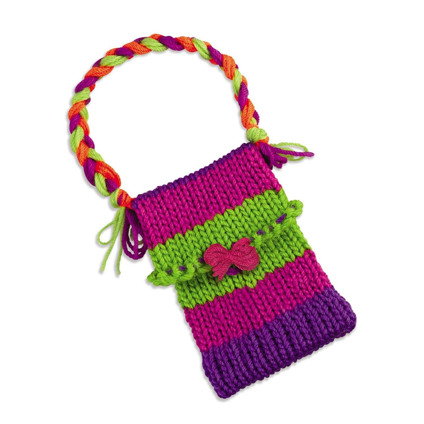4M Knitting & Crochet Kit for Kids Ages 8-12 – Learn to Knit with French Knitting Reel, Crochet Hooks, Yarn, Scarf & Handbag Projects, Beginner Craft Set for Girls and Boys, STEM Arts & Crafts Gift