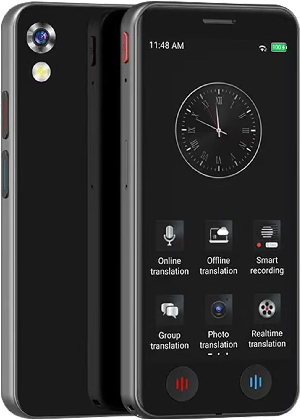 AI Language Translator Device, 5" Screen Support 139 Languages Online & 17 Offline Translation, Instant Voice Text Photo Translation, No WiFi Needed Portable AI Translator for Travel Business Learning