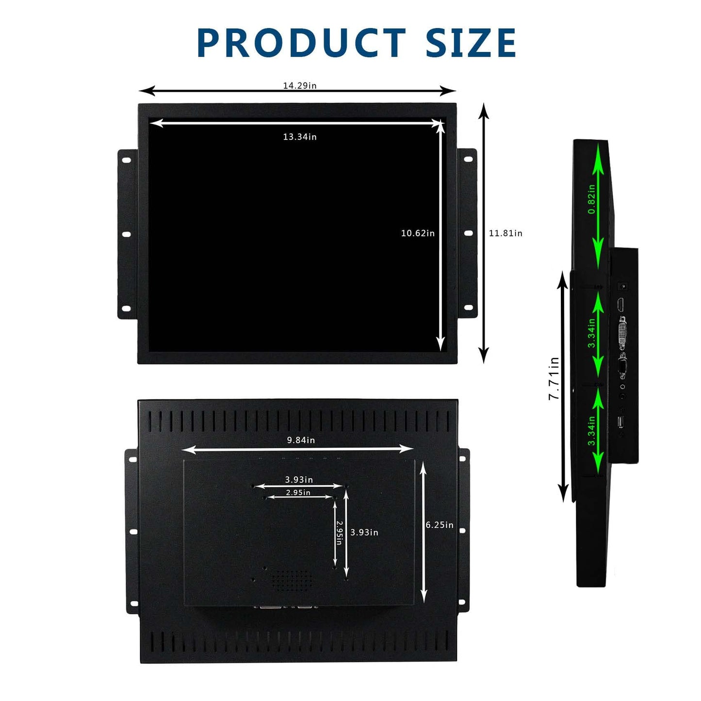VSDISPLAY 17 Inch 1280x1024 LCD Touchscreen Monitor with VGA DVI Interface 4:3 Industrial Display Used for Outdoor High Brightness