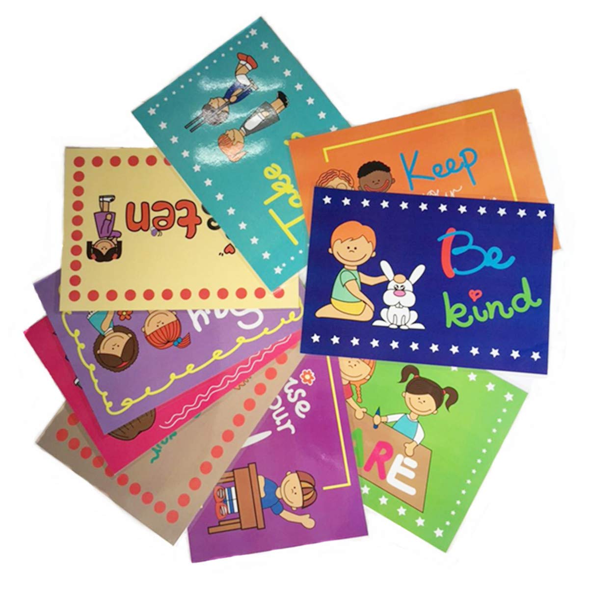 SANTSUN 9 Good Habits Polite Class Rules Teacher Classroom Signs.English Poster Classroom Wall Decoration. Class Organization Charts.
