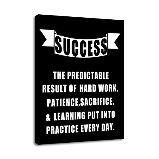 Motivational Canvas Wall Art Positive Sign Success Print Poster Entrepreneur Quotes Picture Painting for Office Class Room School Wall Decoration Stretched and Framed [18''Wx24''H]