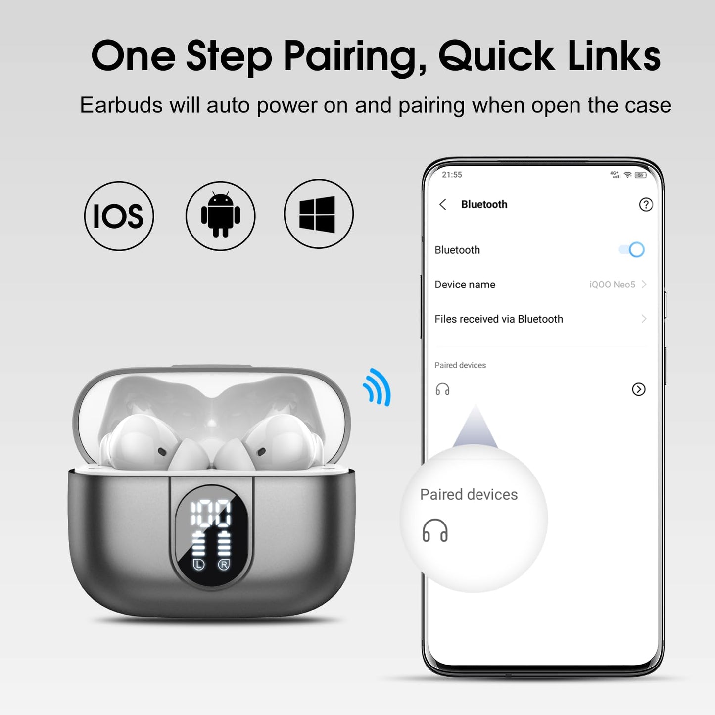 Csasan Ai Translation Earbuds Real Time, Translator Earbuds with 6 Translation Modes/164 Languages,No Subscription Required Translatior Headphones,48H Audifonos Traductores Inglés Español, Iron Gray