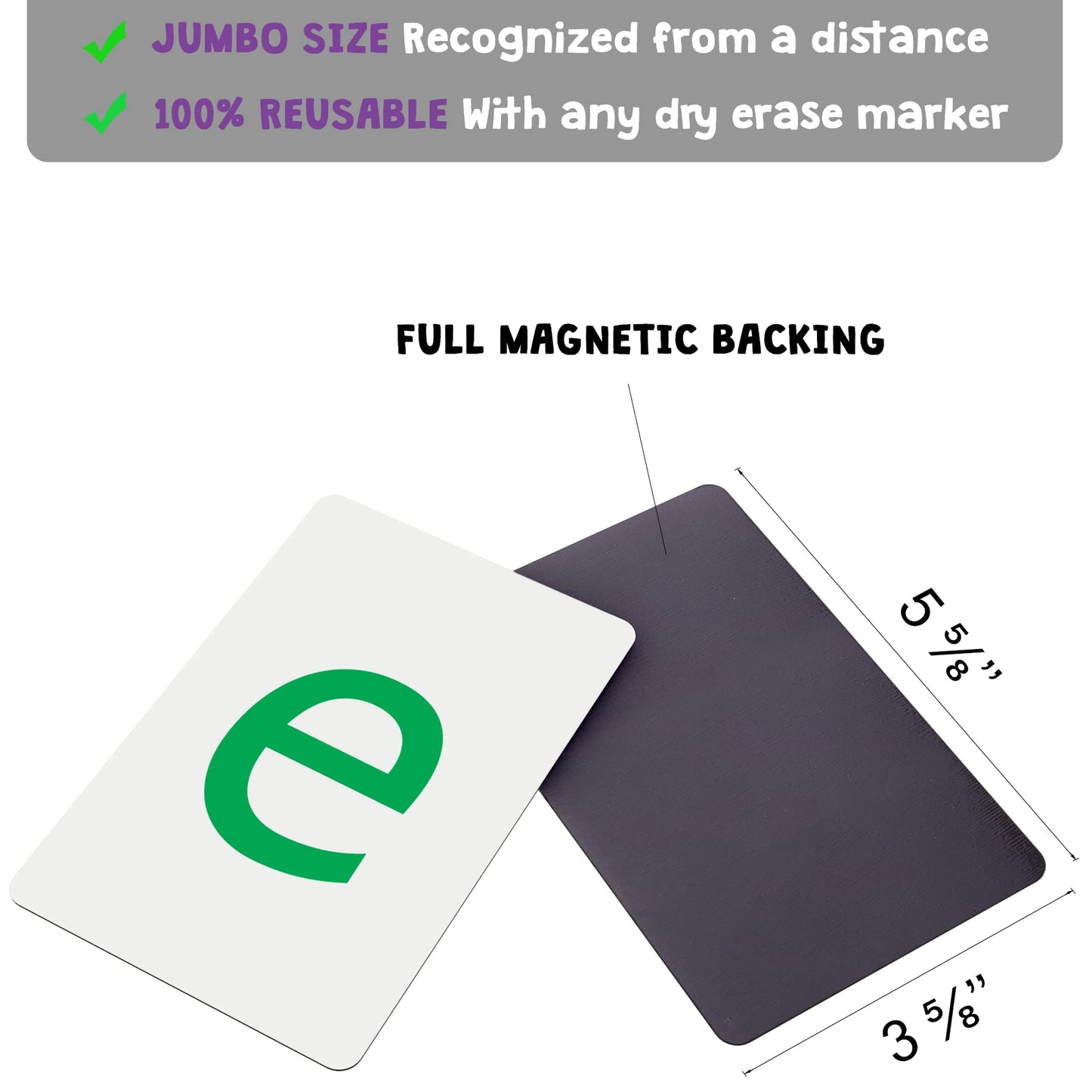Attractivia Magnetic Big Alphabet ABC Flash Cards - 52 Sturdy Uppercase & Lowercase Large Letters, Colored - for Classroom Teachers, Homeschool, ESL, Kids and Adults