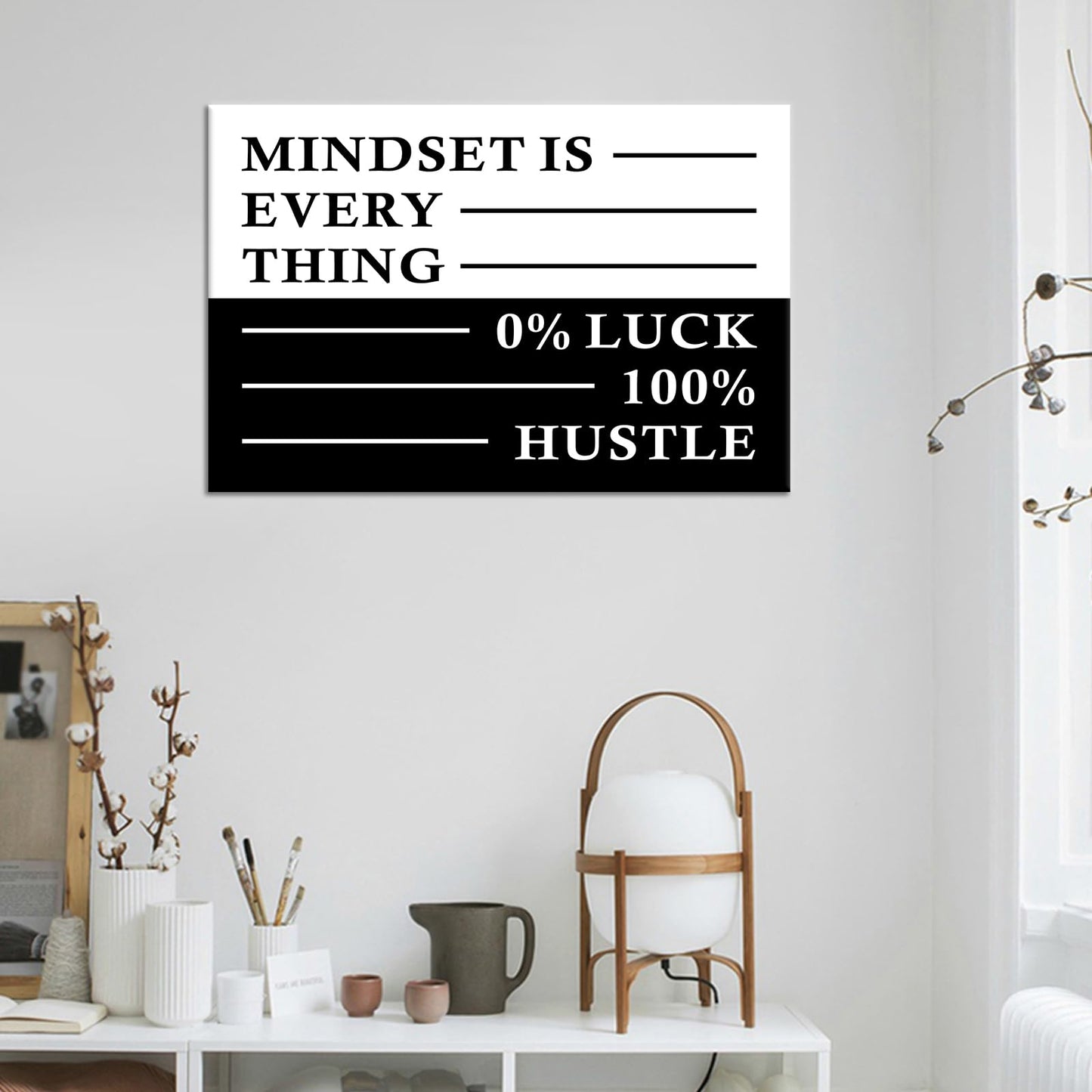 Inspirational Wall Art Home Decor Motivational Mindset Picture Poster Inspiring Positive Quotes Canvas Painting Print Artwork for Modern Bedroom Living Room Office Stretched and Framed [12''W x 18''H]
