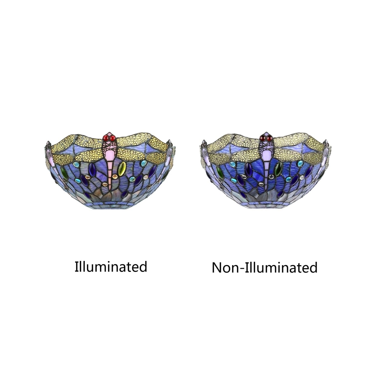 Chloe Lighting SUNNIVA 1 Light Wall Sconce, 12in Wide, Multicolor Glass, Model CH3T524BD12-WS1
