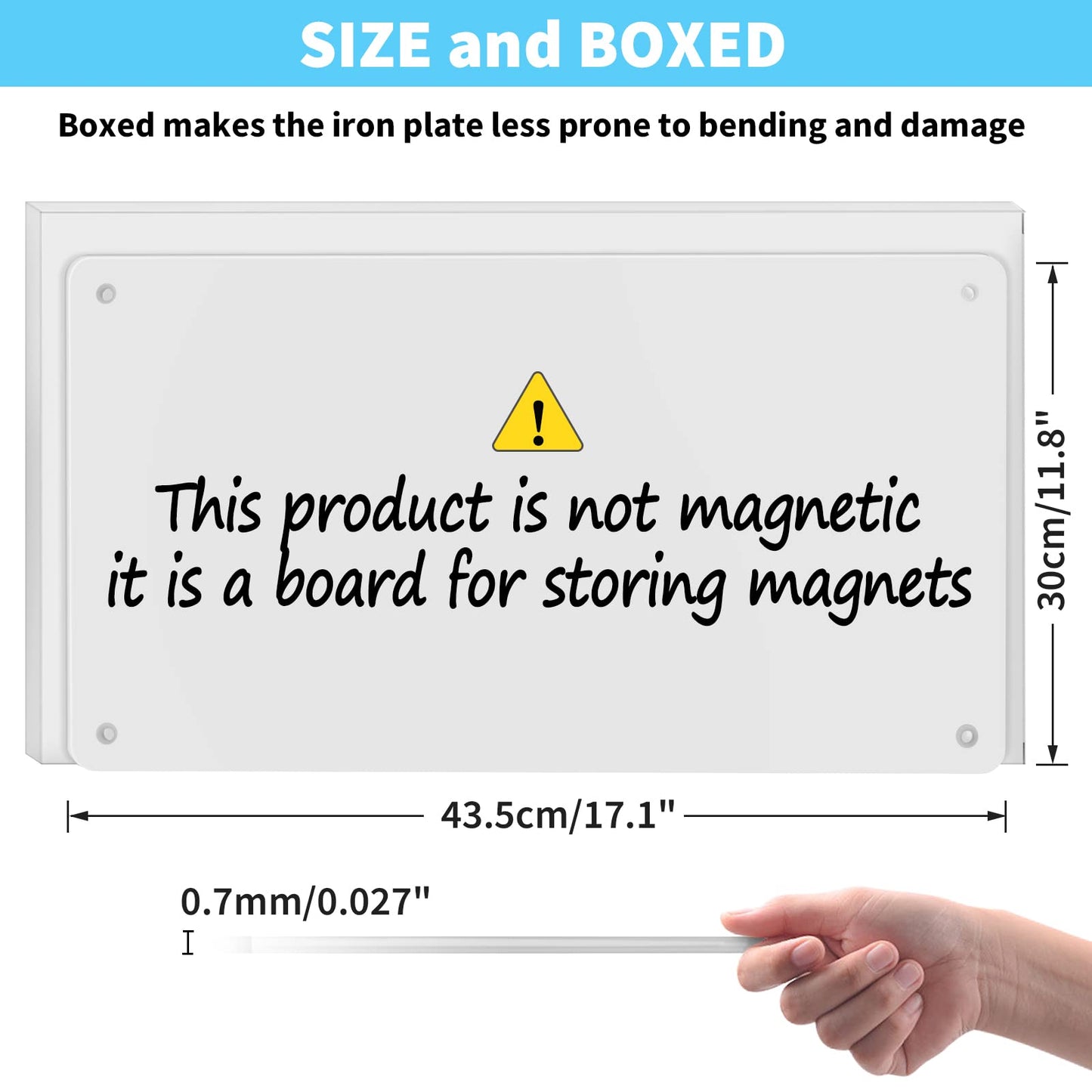 17.7" x 11.8" 2 Pack White Metal Magnetic Board - Magnet Bulletin Board to Display Magnetic Letters Numbers Animal, Poetry, Spice Jars, Notes, Photos, Suitable for Wall, Refrigerator, Cubicle