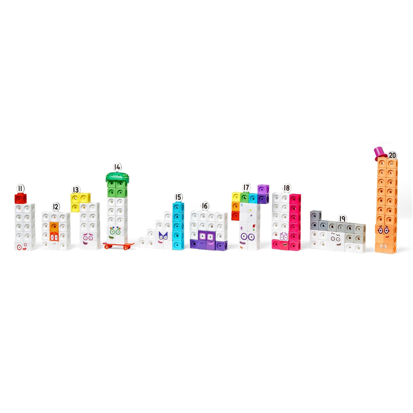 hand2mind MathLink Cubes Numberblocks 11-20 Activity Set, 30 Preschool Learning Activities, Counting Blocks, Linking Cubes, Educational Toys for Kids, Number Games, Math Manipulatives Kindergarten
