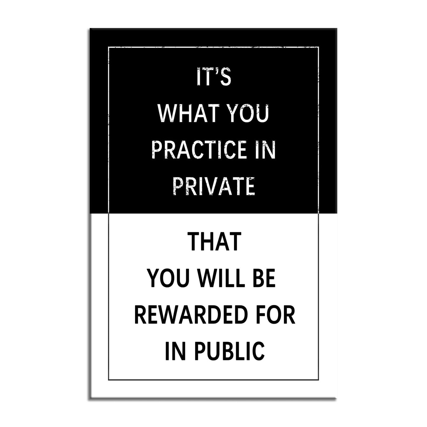 Practice Motivational Wall Art for Office Entrepreneur Quote Grind Exercise Inspirational Poster Canvas Painting Prints Wall Pictures for Living Room Home Decor Framed Artwork [12''W x 18''H]