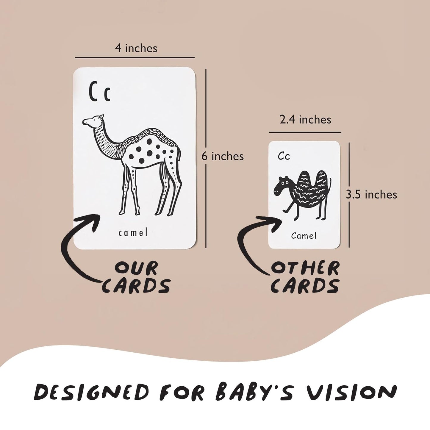 Wee Gallery Educational Flashcards for Babies, Double Sided Black and White Learning Flash cards, Woodland Animal Alphabet Cards for Visual Stimulation and Cognitive Development of Toddlers