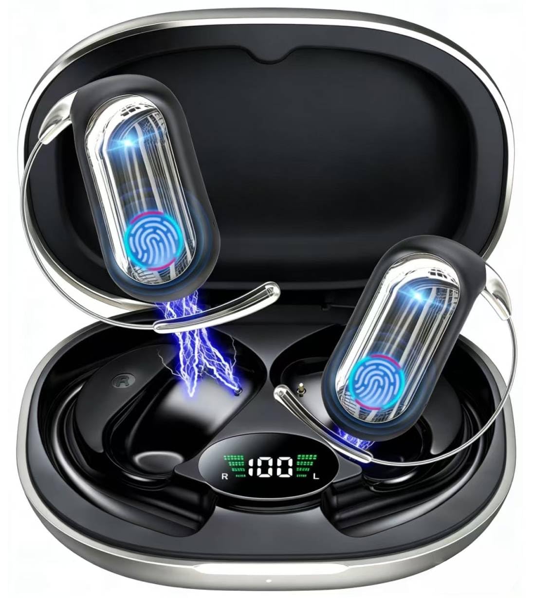 Translation Earbuds Real Time - AI 168 Language Translator Earbuds, Audifonos Traductores Inglés Español, 4-in-1 Translating Device Translate Ear Buds for Travel with Charging Cradle (Deep Black)
