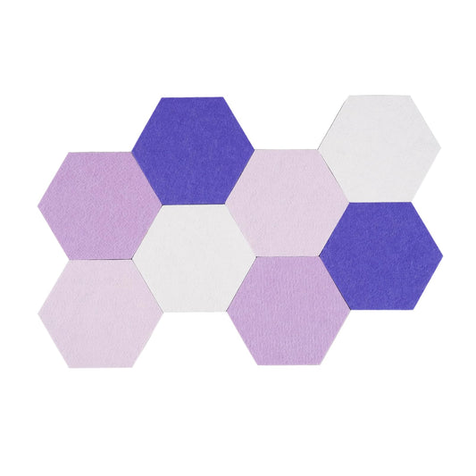 Afumazi 8Pcs Hexagon Felt Cork Board Tiles Self Adhesive Bulletin Board, Pin Board for Wall Decor Memos Photos Display (Set F)