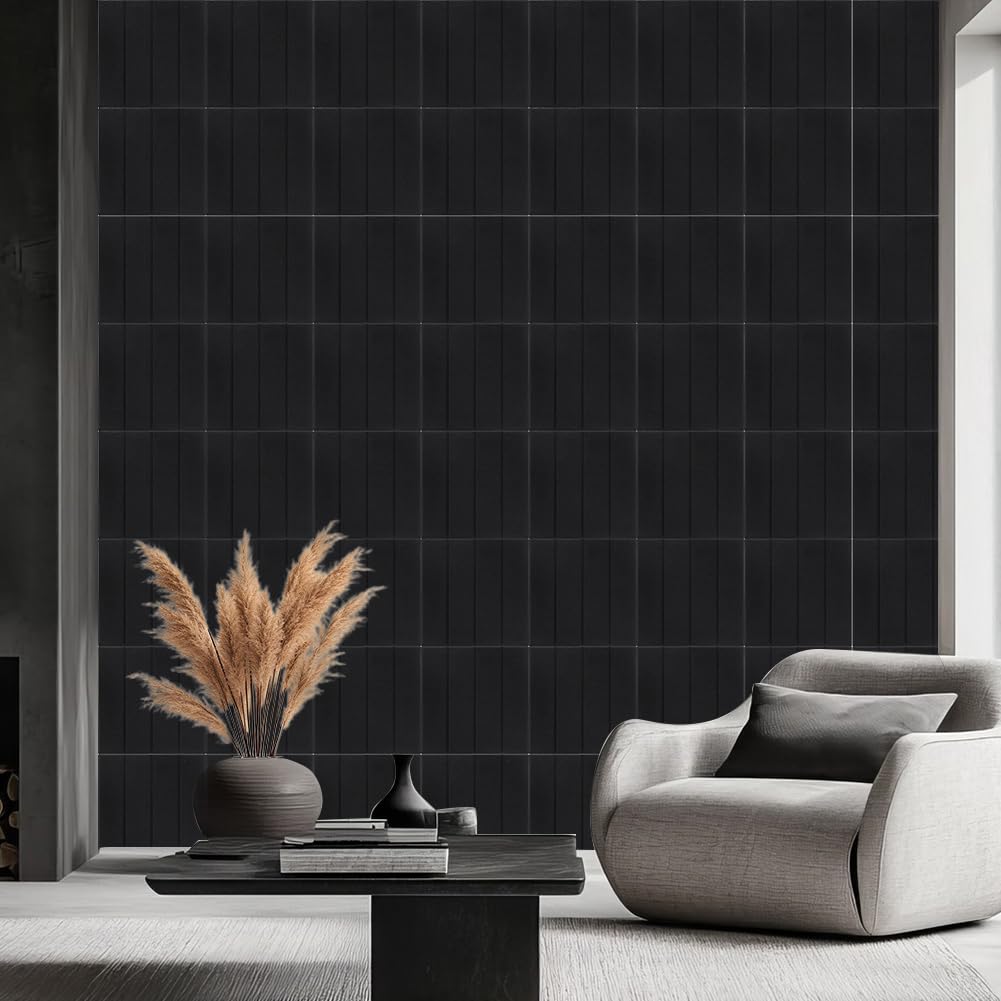 UNICRAFTALE 12 Pcs Black Felt Bulletin Board 12x12 Inch Self-Adhesive Felt Tiles Pin Board Squares for Home Office Classroom Display