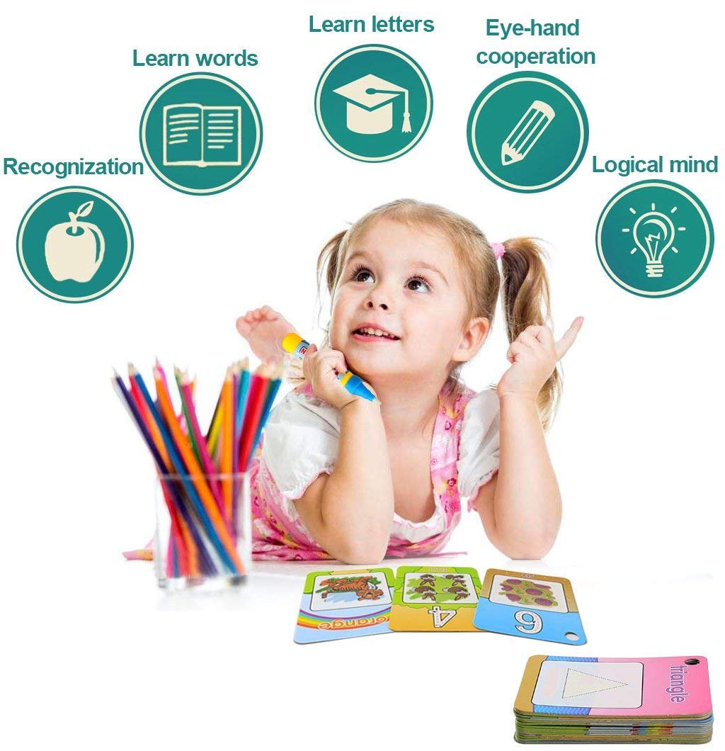 Coolplay Water Coloring Cards Learning Number Shape Color Toddler Girl Toy Water Paint Cards Airplane Activities for Kids Toy