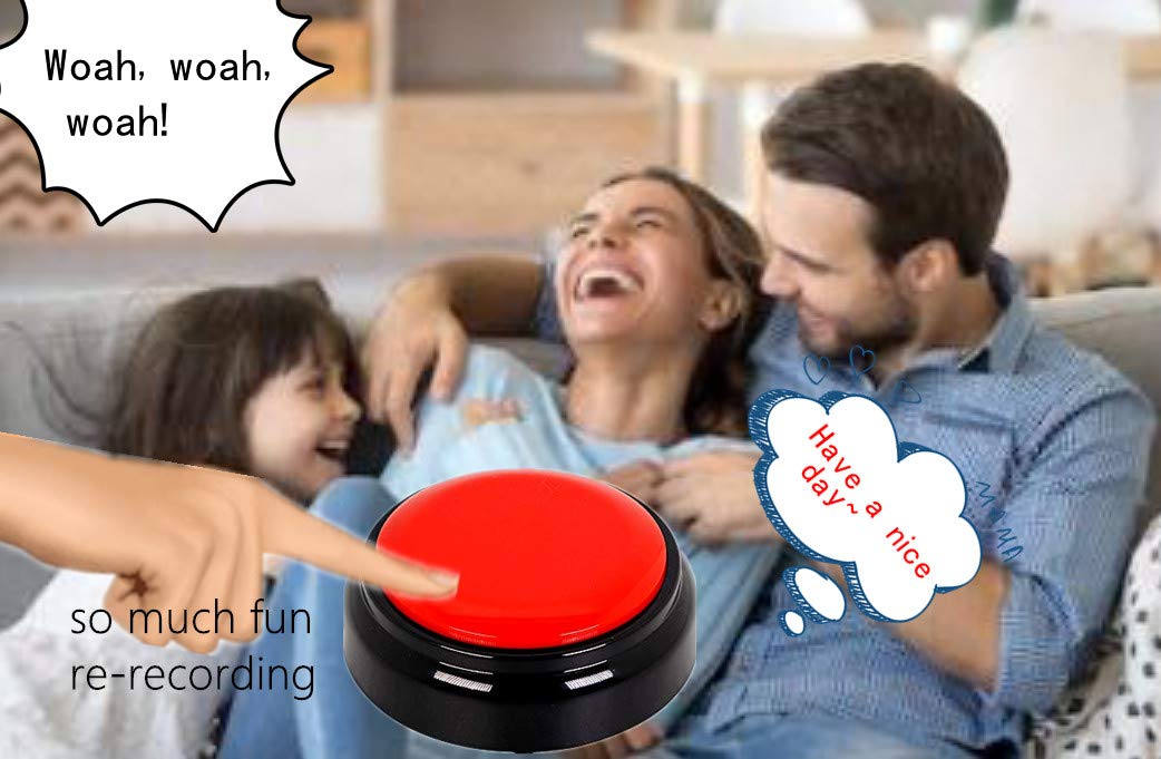 Voice Recording Button Easy Button Record 30 Seconds Talking Message Funny Office Gift Battery Powered Recordable Sound Buttons