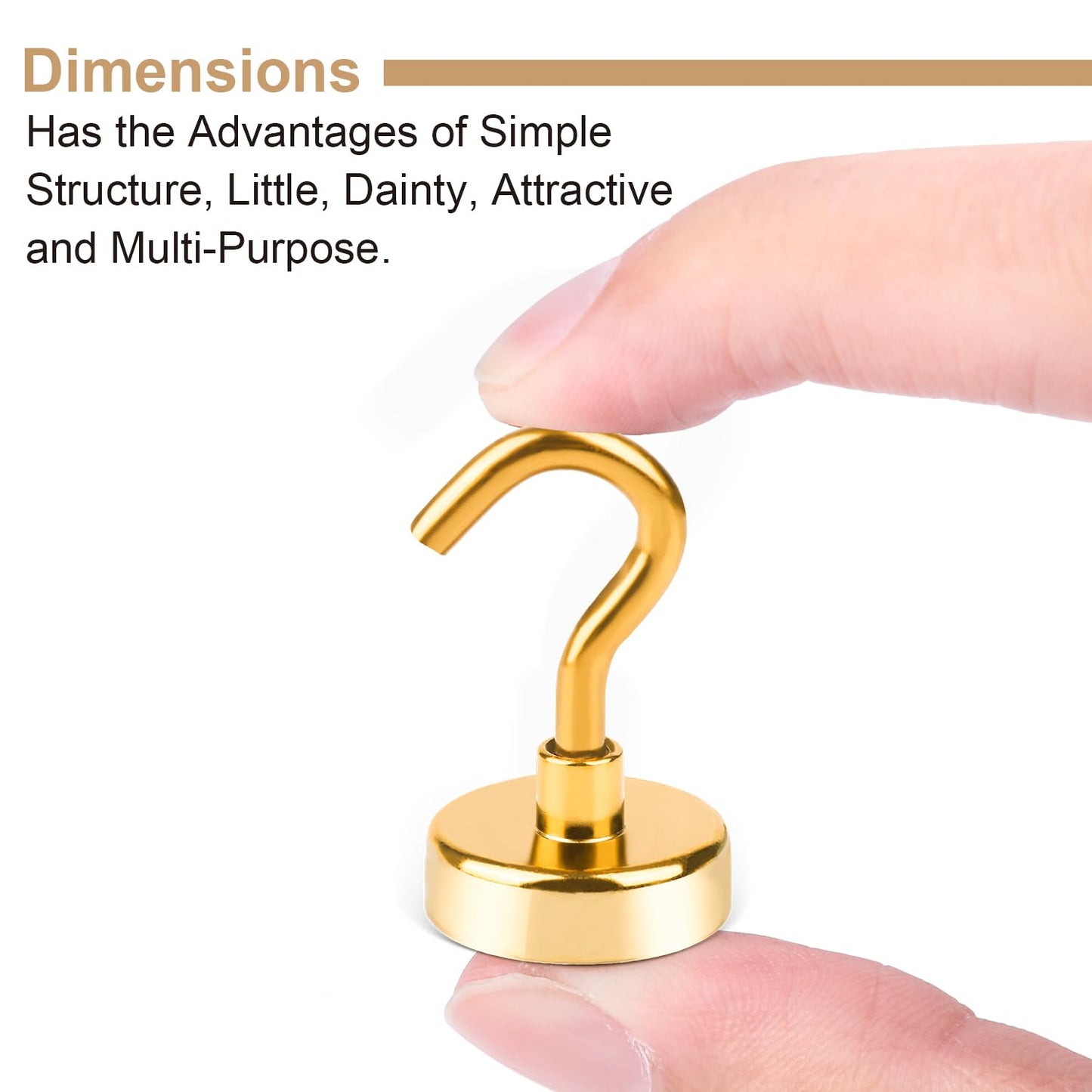 DIYMAG Magnetic Hooks Gold, 30Lbs Strong Heavy Duty Cruise Magnet S-Hook for Classroom, Fridge, Hanging, Cabins, Grill, Kitchen, Garage, Workplace and Office Etc, (20 Pack)