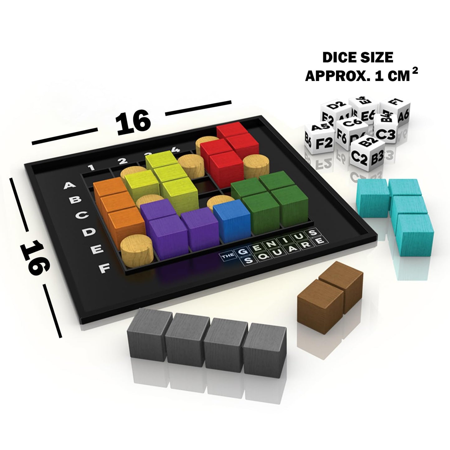 The Genius Square from The Happy Puzzle Company – Game of The Year Award Winner, 60000+ Solutions STEM Puzzle Game. Roll Dice, Race Your Opponent to Fill Grid with Different Shapes!