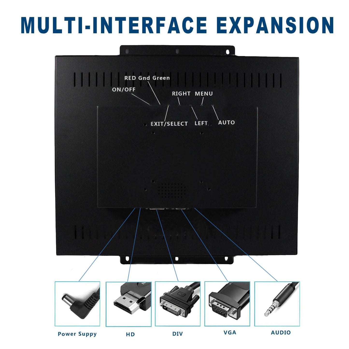 VSDISPLAY 19Inch LCD Monitor 1280x1024 High Brightness Display Support VGA/DVI Video Input,for Gaming/Industrial Secondary Monitor