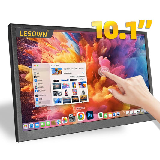 LESOWN 10 inch Monitor Touchscreen Small HDMI Portable Display 1024x600 IPS Computer 10.1 inch Secondary Screen mini Monitors for Windows Mac Laptop PC