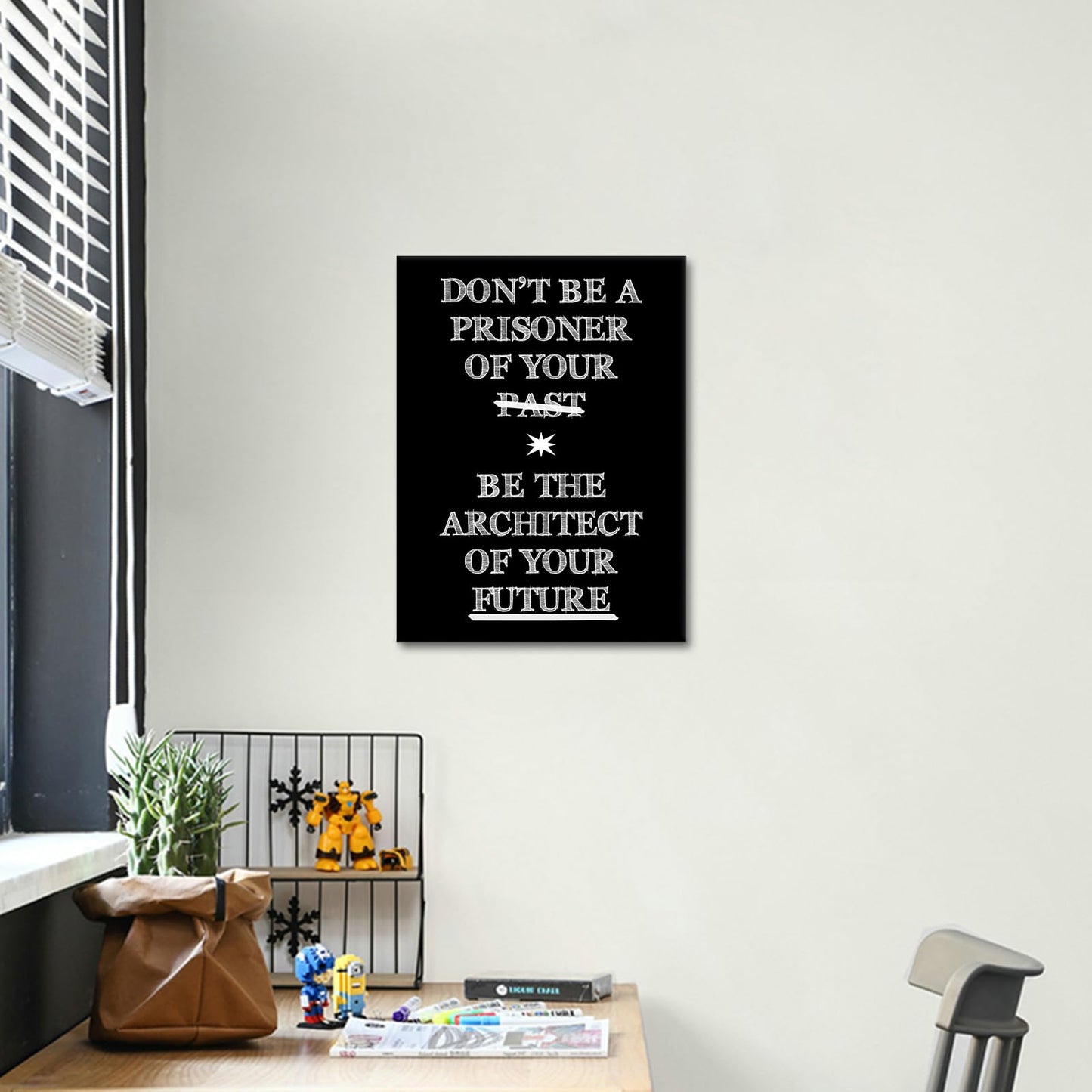 Motivational Canvas Wall Art Positive Sign Print Poster Successful Entrepreneur Quotes Picture Painting for Office Class Room School Wall Decoration Stretched and Framed [18''Wx24''H]