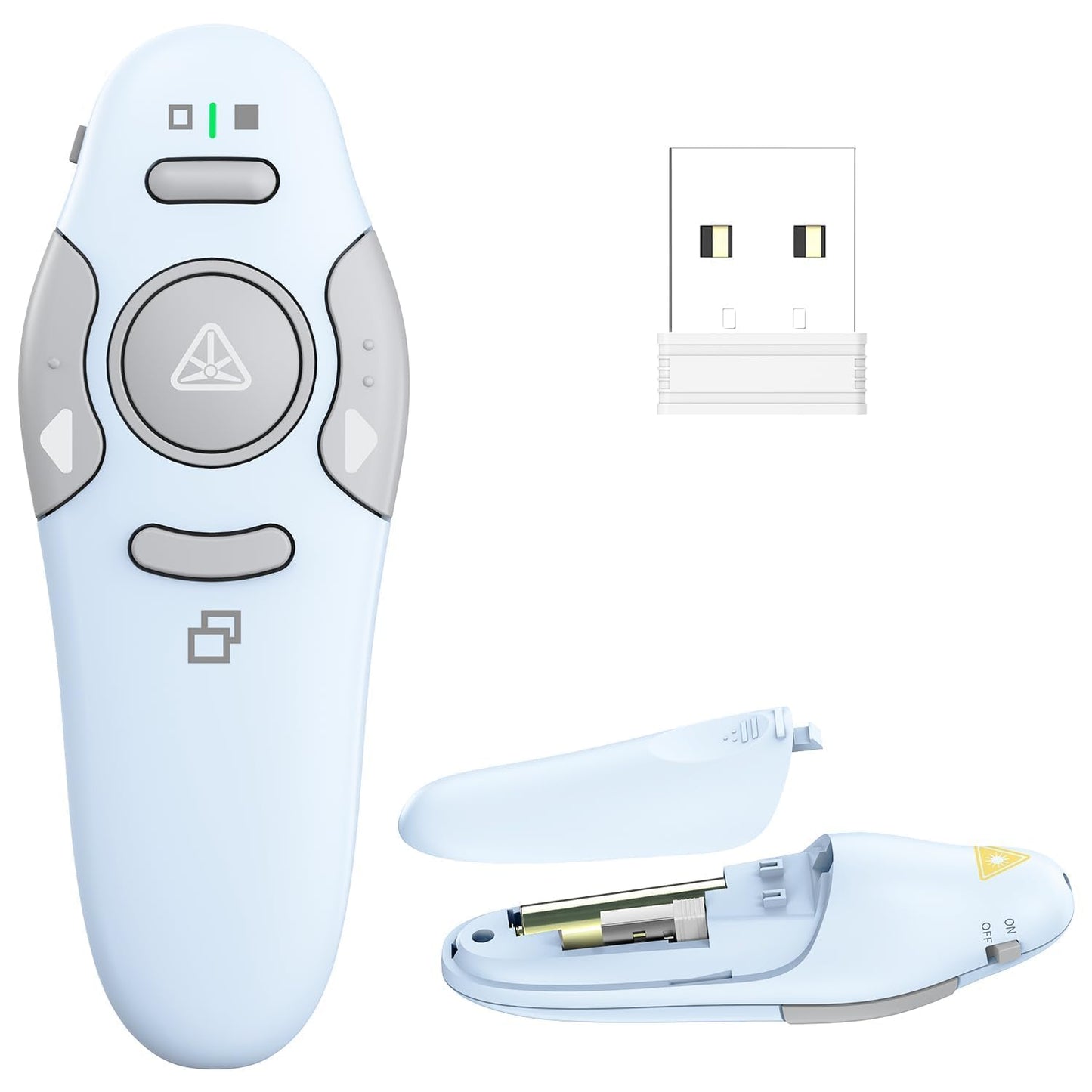 QUI Presentation Clicker Wireless Presenter Remote Clicker for PowerPoint Presentation Remote, PowerPoint Slide Advancer for Mac/Windows/Google Slide/Keynote, Blue, A