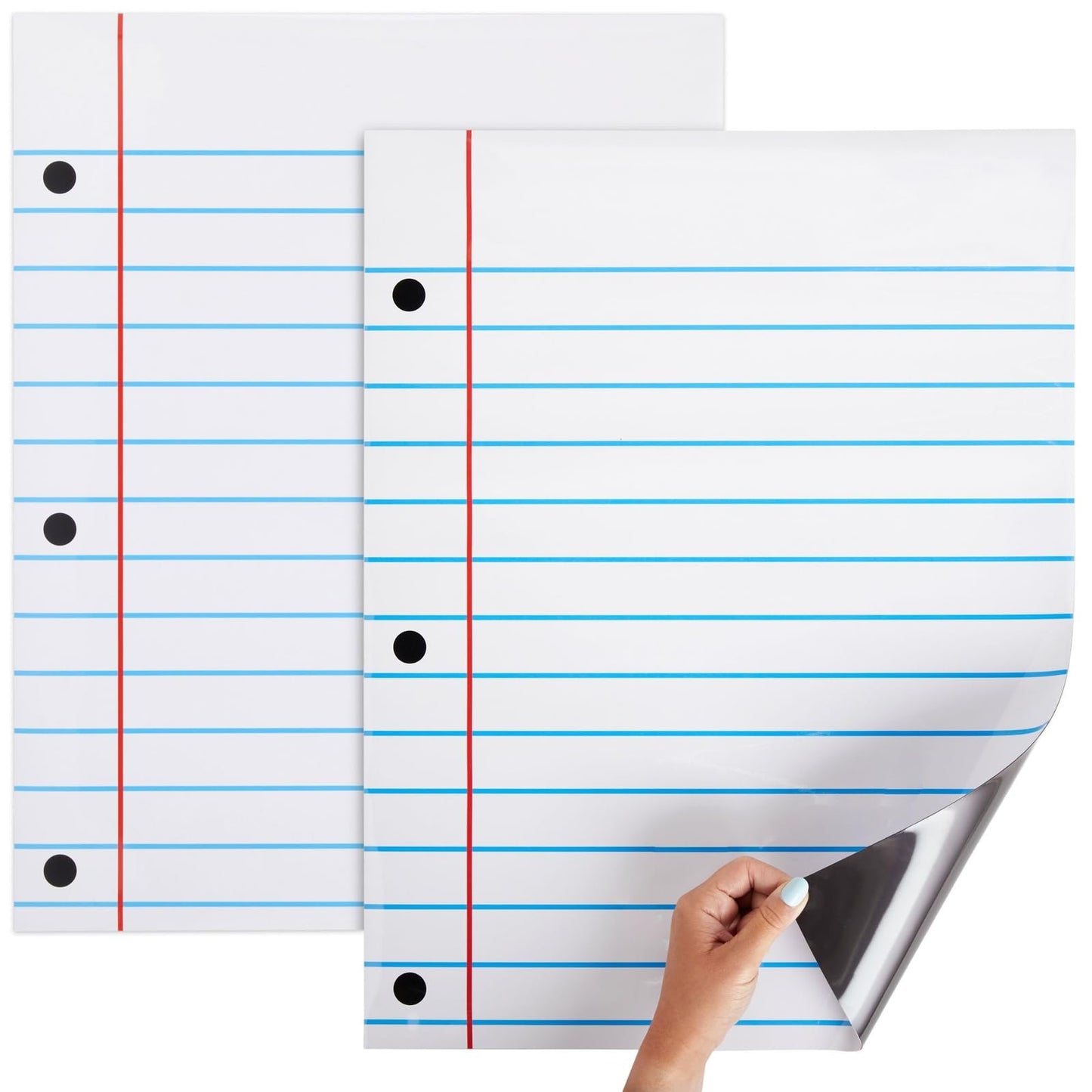 Bright Creations Magnetic Whiteboard Accessories Dry Erase Lined Notebook Paper - 17 x 22 in, Pack of 2, White, Vertical - Bulletin Board Paper
