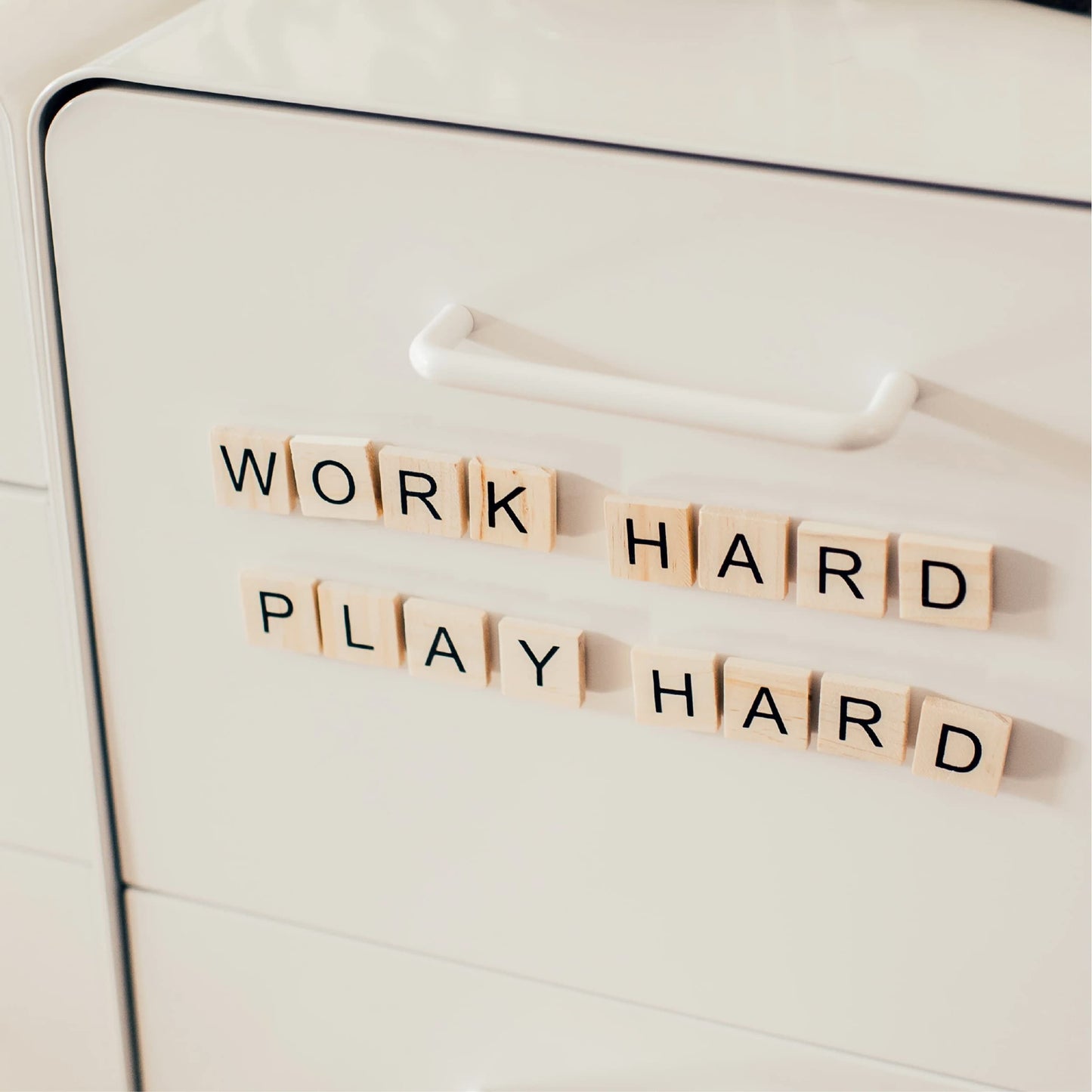 Stiles 100 Piece Magnetic Wooden Letter Tiles - Alphabet Magnets for Whiteboards, Refrigerators & Magnetic Letter Boards - Changeable Letters for Craft & Announcements, Walnut