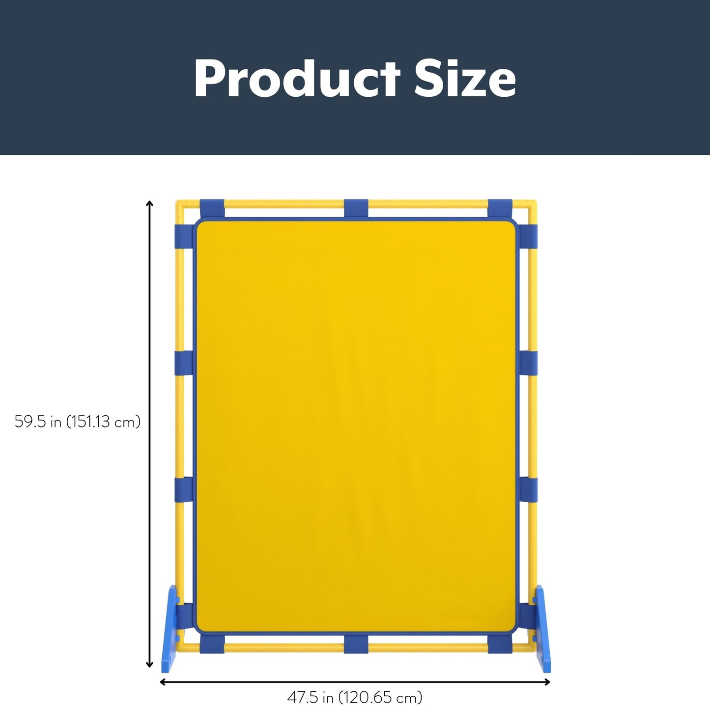 Children's Factory Big Screen PlayPanel, Kids Room Divider, Classroom Privacy Screen, Cantilever Feet Included, Yellow