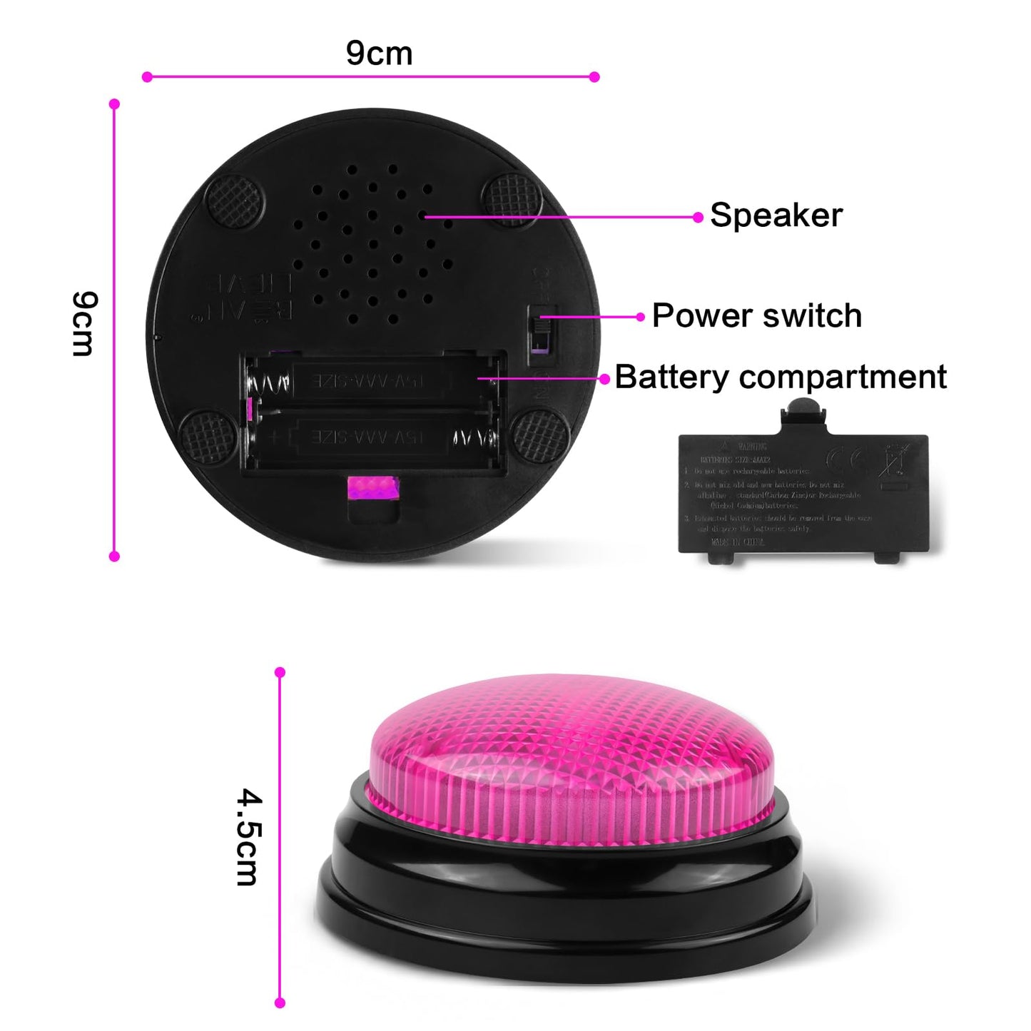 BEAN LIEVE Buzzers for Trivia Games - Set of 6 Game Buzzers, Compact Portable Buzzers for Classroom Trivia, Family Feud, Party Games, Team Quiz Nights - Fun for Teachers, Kids, Families