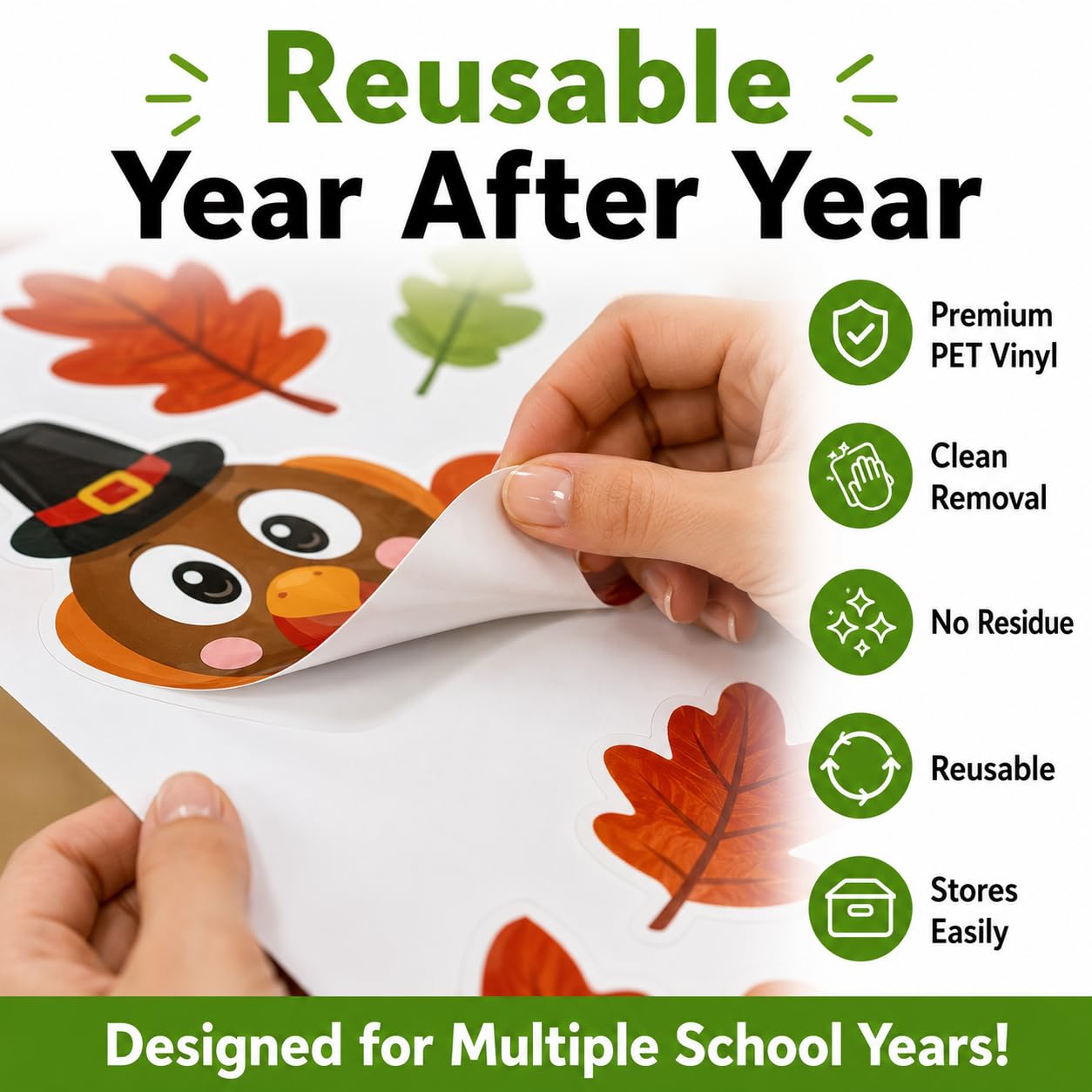 Hello Hallway Classroom Door Decorations for Teachers, Thanksgiving | Reusable Peel & Stick Door & Whiteboard Decor Kit | Preschool Pre-K Kindergarten Classroom Wall Decor