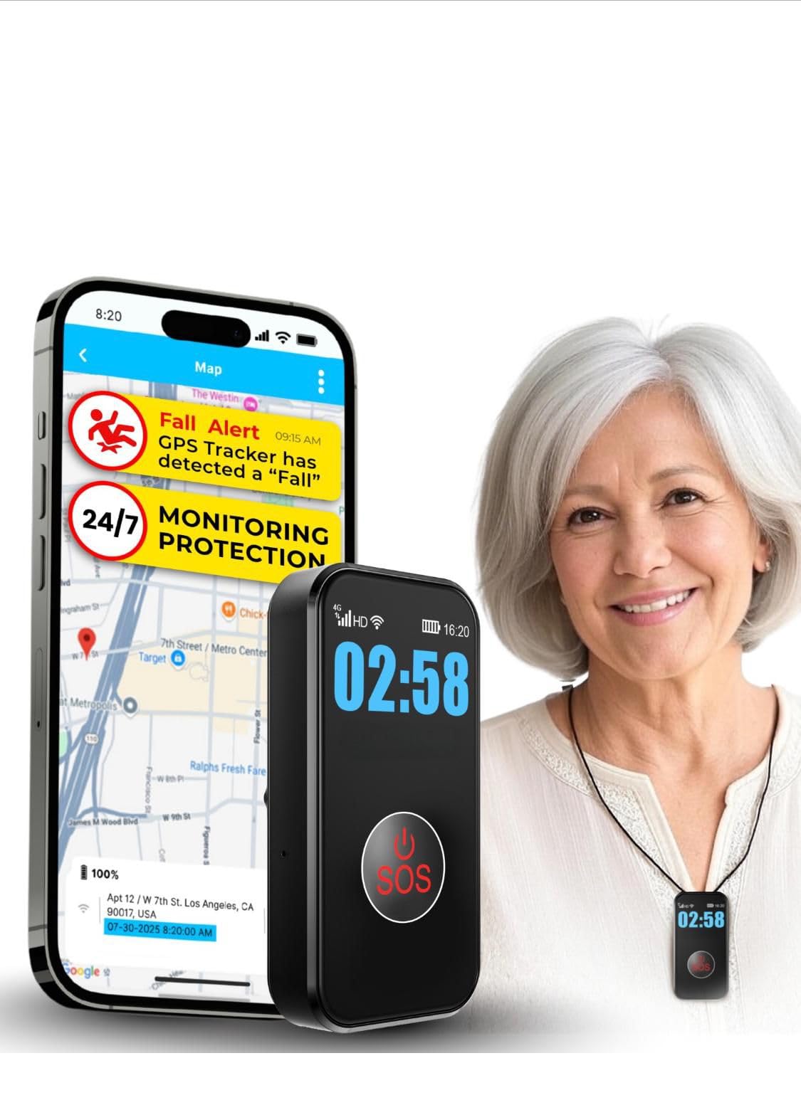 SecuLife Medical Alert Pendant for Seniors — Alerts Go Direct to Family, No Call Center | Auto Fall Detection, GPS Tracking, 2-Way Calling, No Contract, Waterproof Necklace