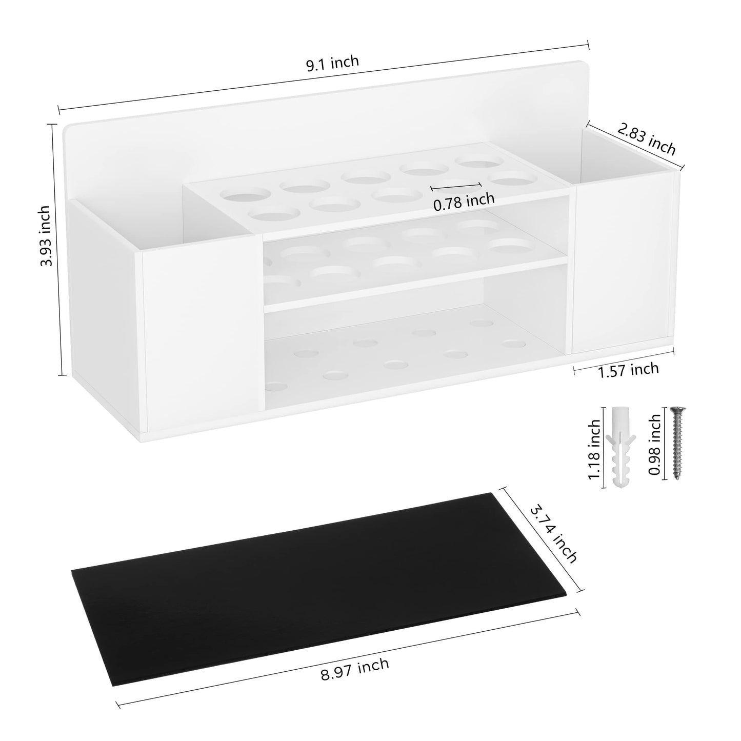 HBlife Acrylic Magnetic Dry Erase Marker Holder for Whiteboard, Wall Mount 10 Slots Magnet Pen Pencil Holder for Fridge Refrigerator, Locker Organizer Accessories for School Classroom Office, White