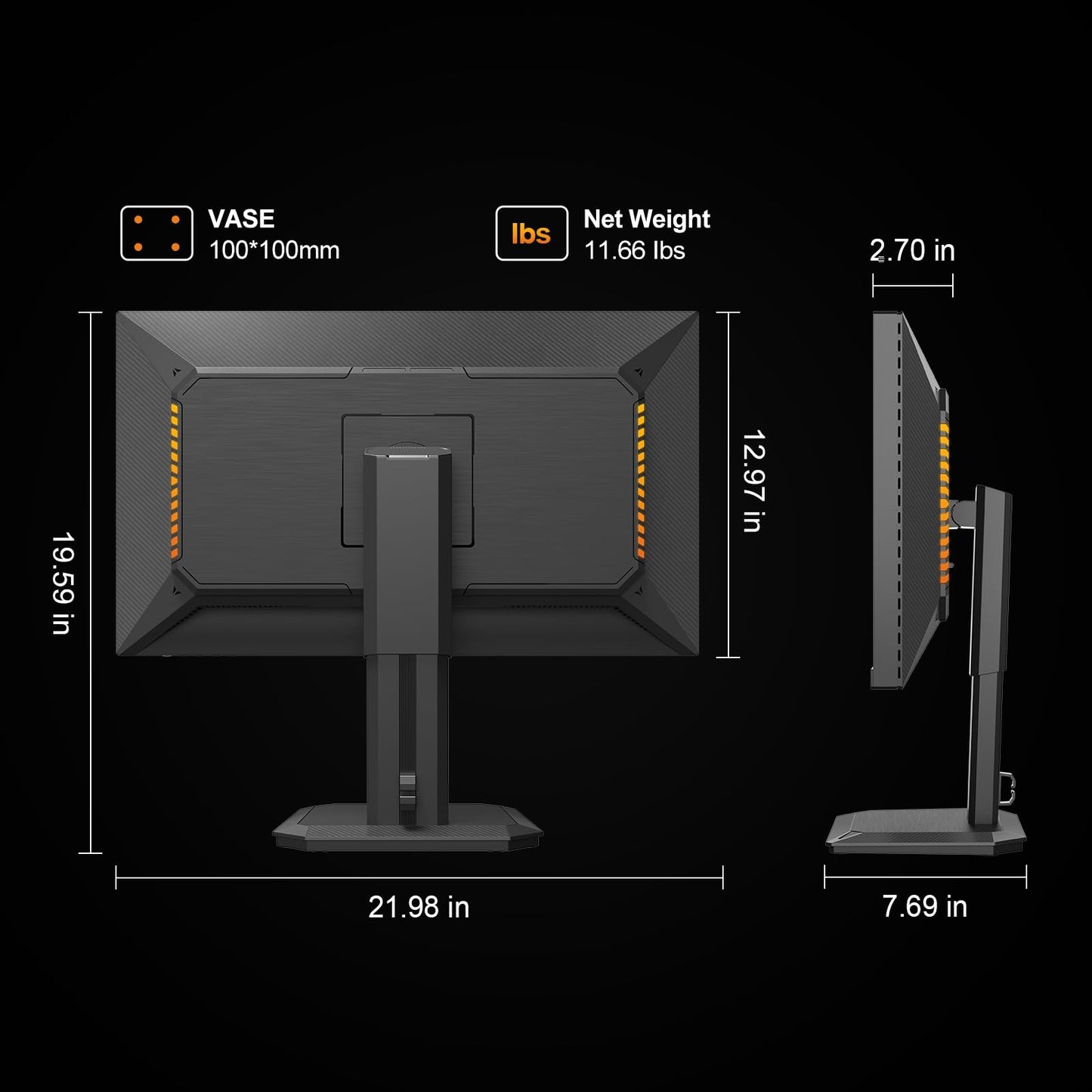 INNOCN 24.5" 2K QHD 2560 x 1440P 240Hz Monitor, Gaming Console Ready, Mini-LED Precisely Local Dimming, Monitor for Mac, HDMI 2.1, DP 1.4, Height Pivot Adjustable Stand, Black - 25M2S