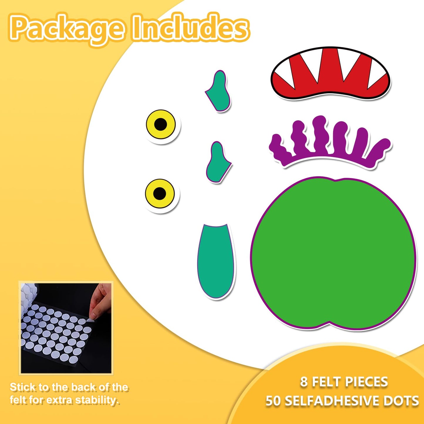 Thryvomniq Go Away Big Green Monster Felt Board Story Sets Toddle Interaction Game Felt Toys for Classroom Family Storytelling Learning Activity