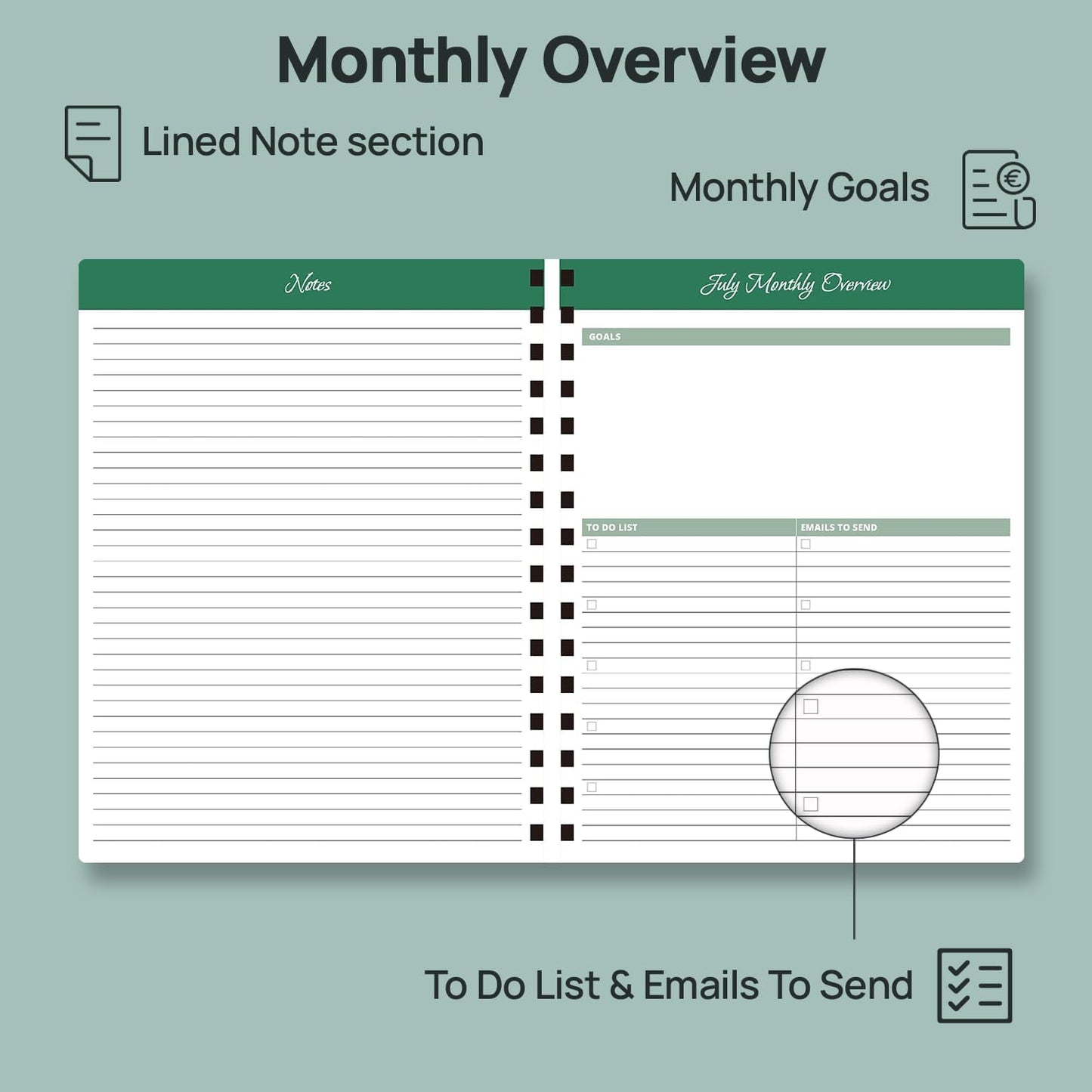 POPRUN Teacher Lesson Planner 2026-2027, (Letter Size - 8.5'' x 11'') Academic Planner July 2026 - June 2027 with Gradebook & Color Monthly Tabs, Thick Paper, 2-Sided Pocket, Leather Cover, Evergreen