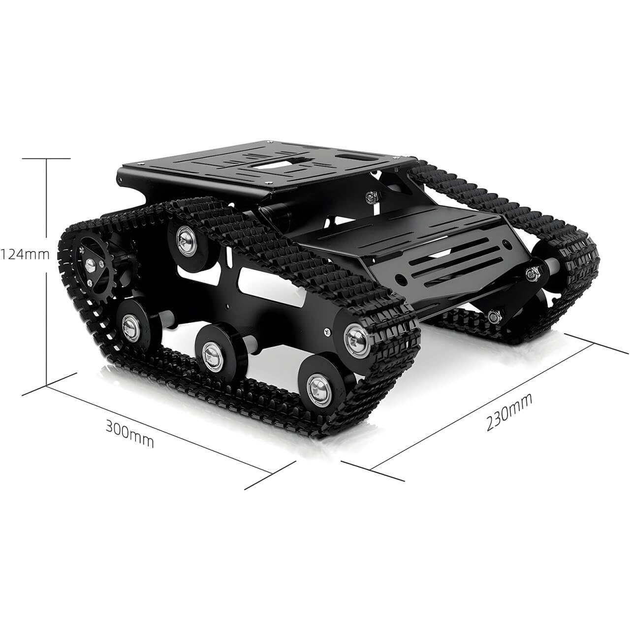 YonPhsy Robot Tracked Tank Car Chassis, Shock Absorbing Robot Chassis Full-Metal Robotic Moving Platform Track for Raspberry Pi Arduino Jetson Microb DIY Maker Smart Car Learning Kit
