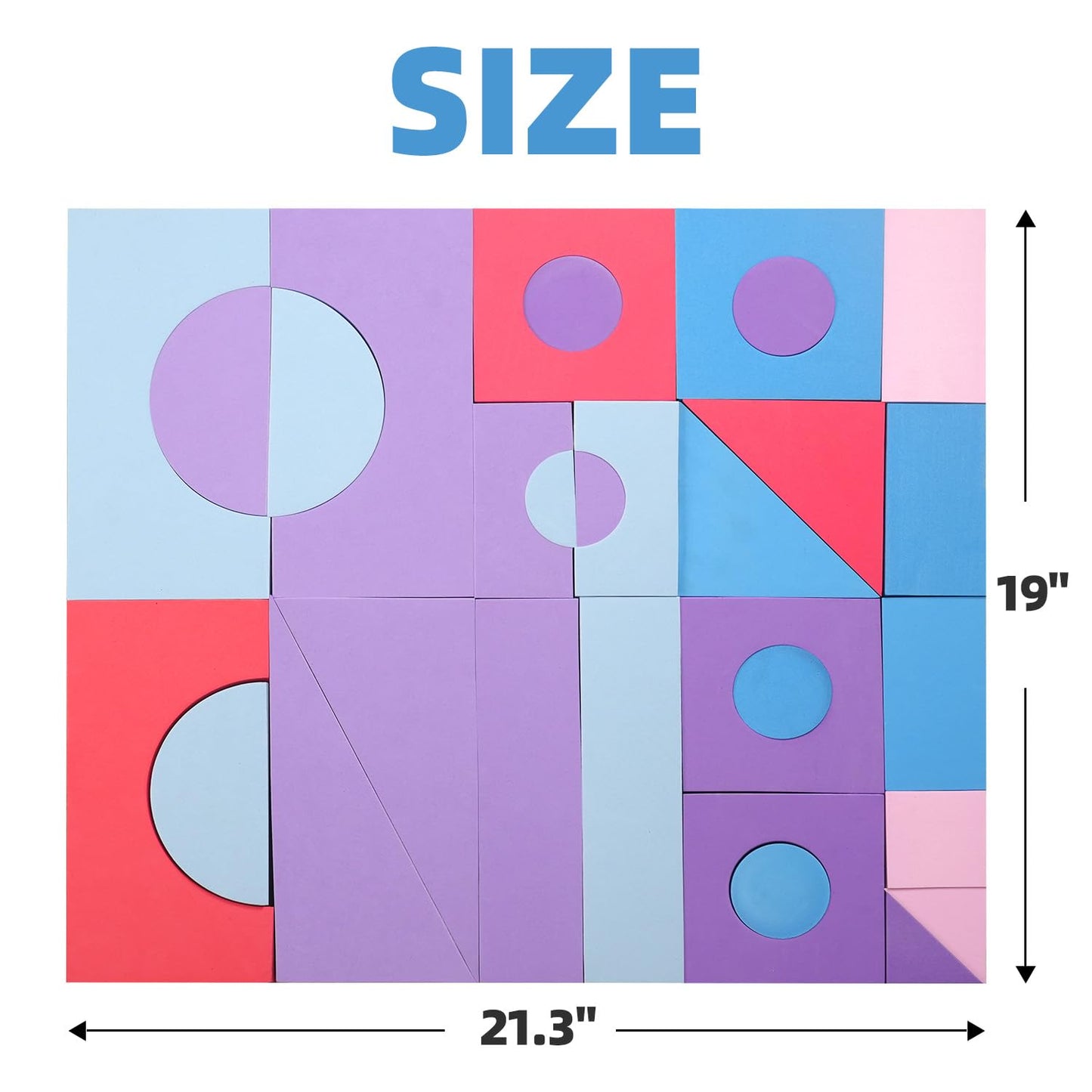 Bingyouth Large Building Foam Blocks for Toddlers, EVA Stacking Foam Building Blocks Toy Set, Non-Toxic, Washable, Early Learning Construction Toys & Gifts for Kids Boys & Girls (Pink, Pieces, 30)