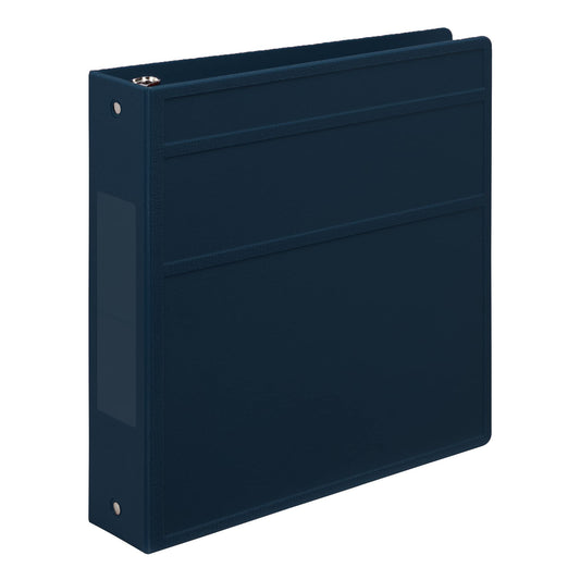 Carstens 2-Inch Heavy Duty 3-Ring Binder - Side Opening, Navy Blue, Durable Plastic, Precision No-Gap Rings, Waterproof Covers, No Pockets, Holds 300 US Letter Sheets, BPA-Free, Made in USA (2829-3R)
