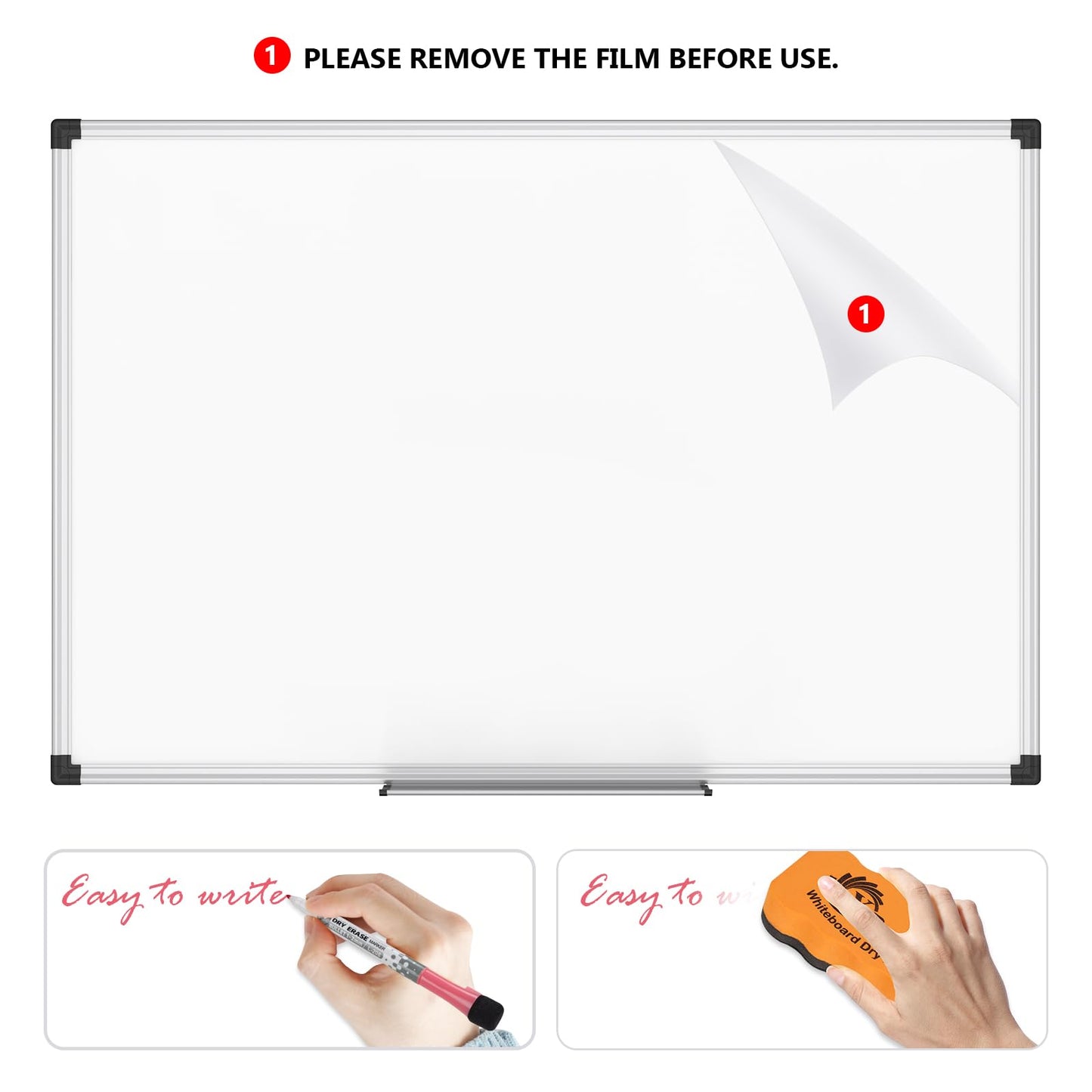XBoard Magnetic Whiteboard 24 x 18 Inch, Dry Erase Board with Aluminium Frame for Home School Office