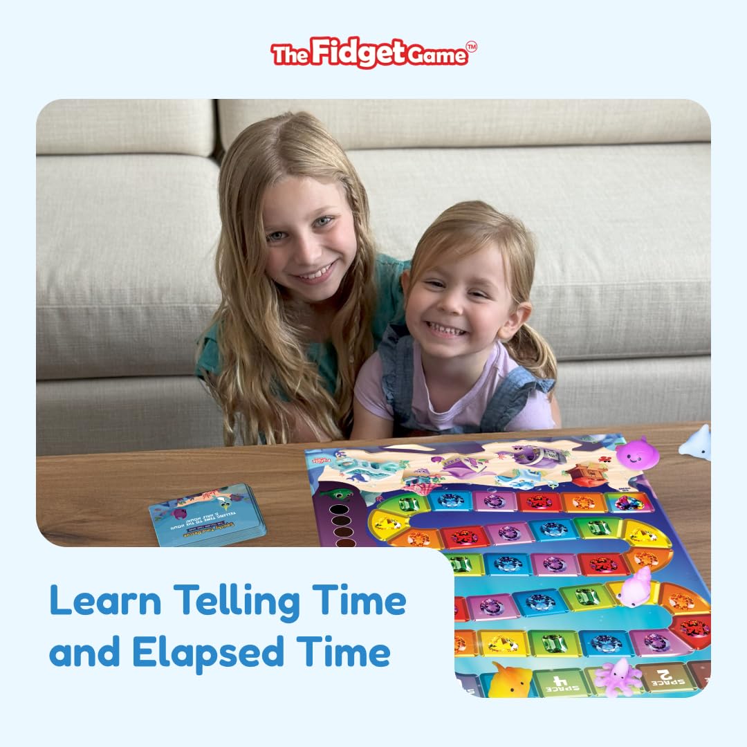 The Fidget Game Squishy Time Rescue - Telling Time Game for Kids Ages 6-11 | Multisensory Hands-On Learning Board Game with Manipulatives | Classroom Must Have for Grades 1-5