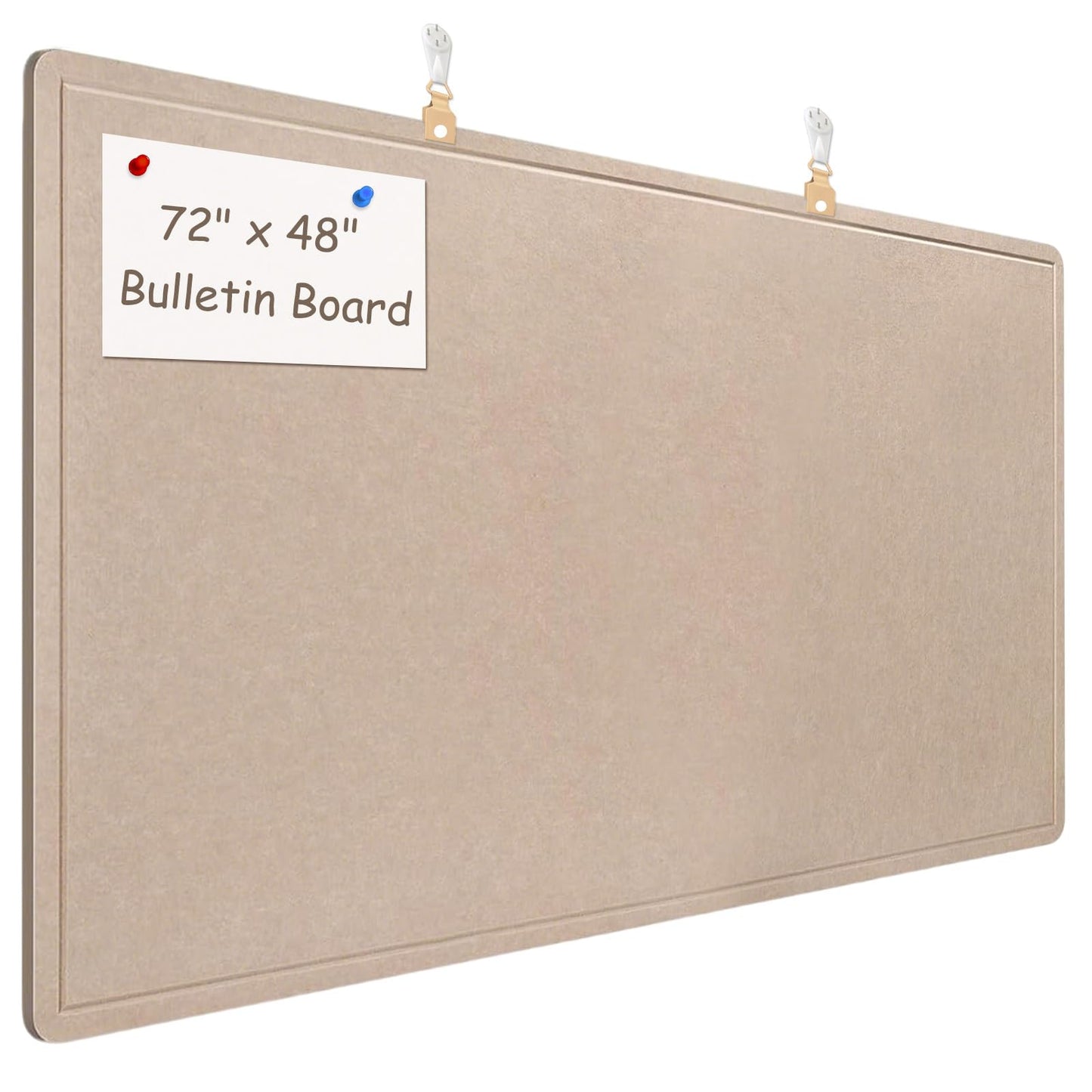 Large Bulletin Board - 72 x 48 Inches, Large Felt Board Decorative Pin Board for Wall, Foldable Photo Board, Lightweight Durable Pin Board for Home, Office, School, Classroom, Kitchen (Dark Camel)